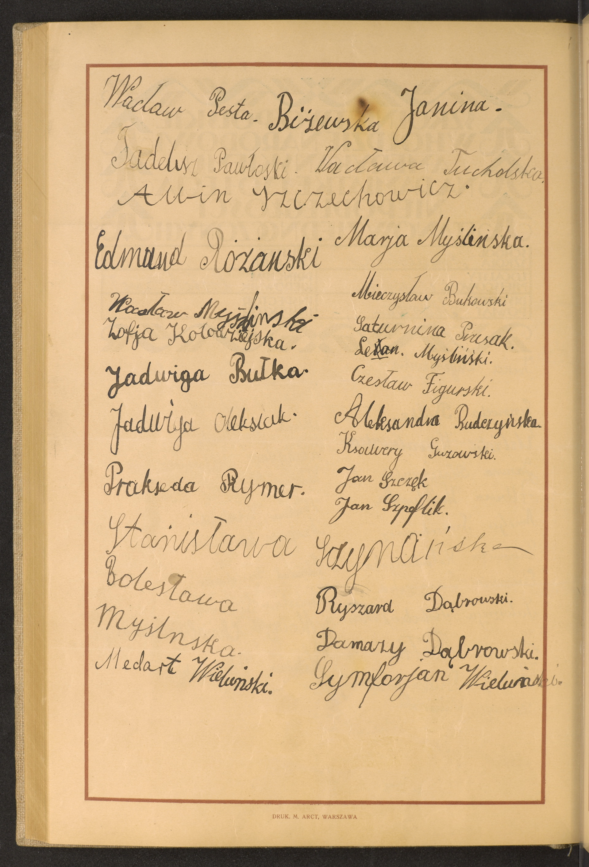 Podpis Symforian Wieluński na stronie nr 200 w tomie nr 74