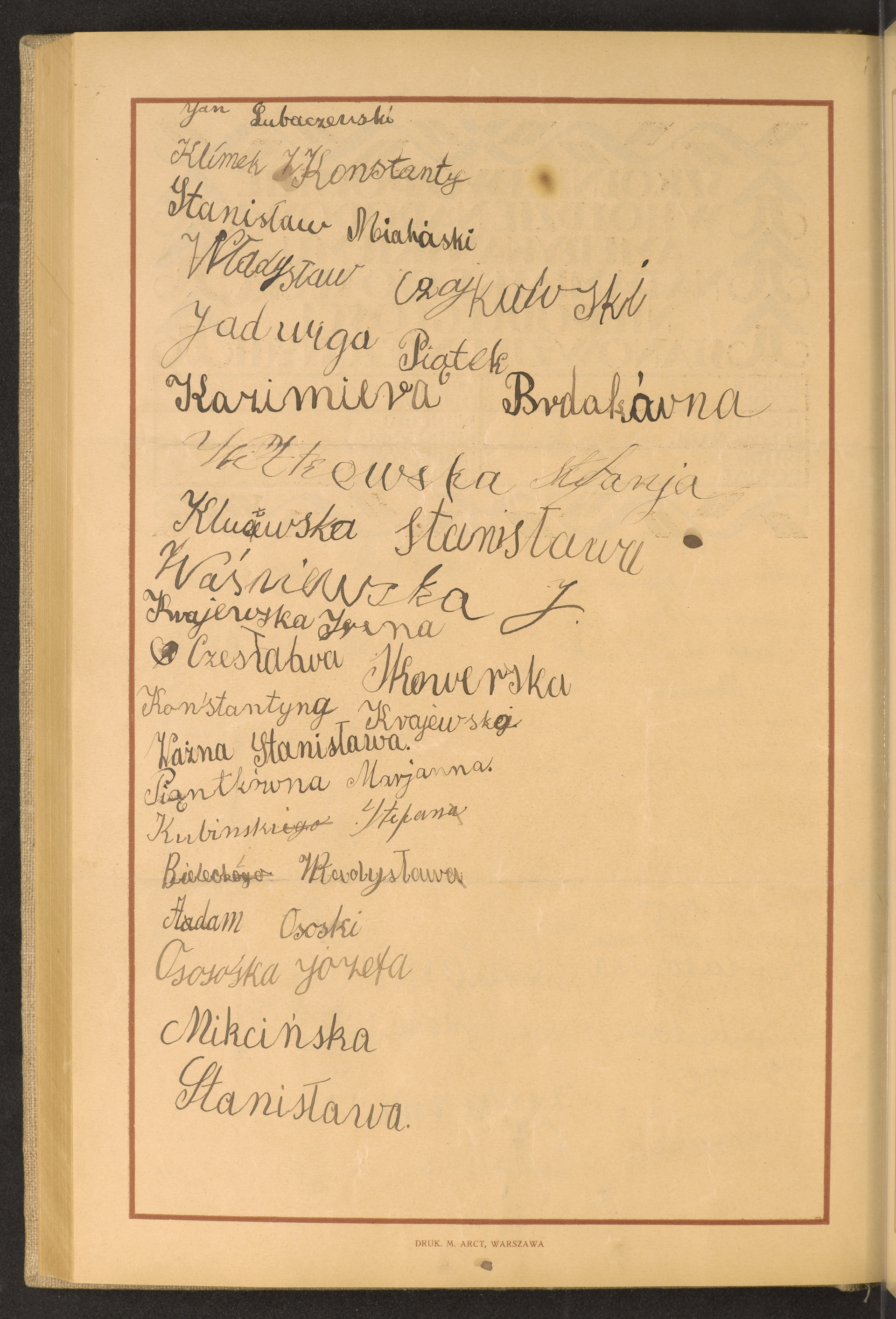 Podpis Władysław Czajkowski na stronie nr 202 w tomie nr 74