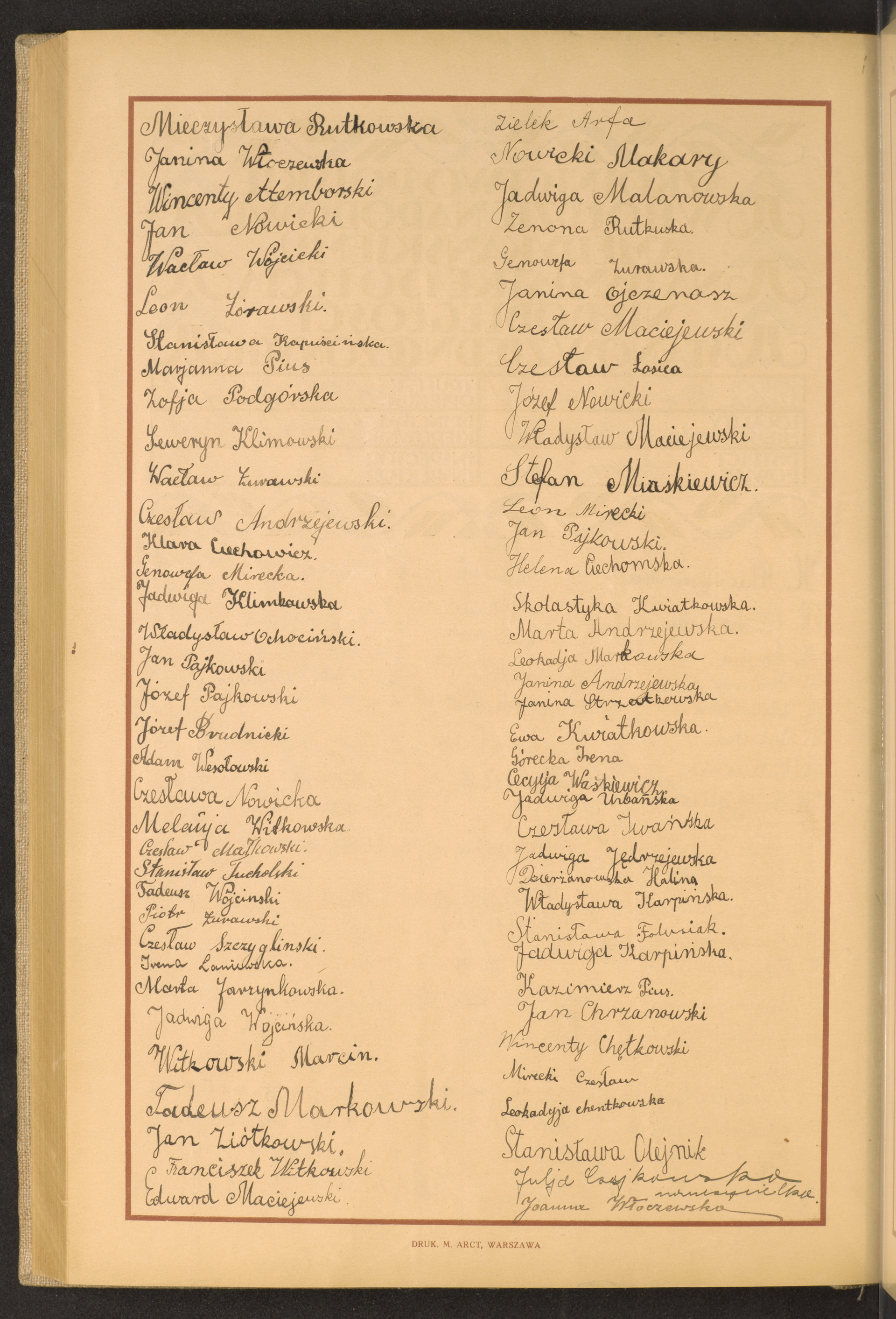 Podpis Joanna Włoczewska na stronie nr 254 w tomie nr 74