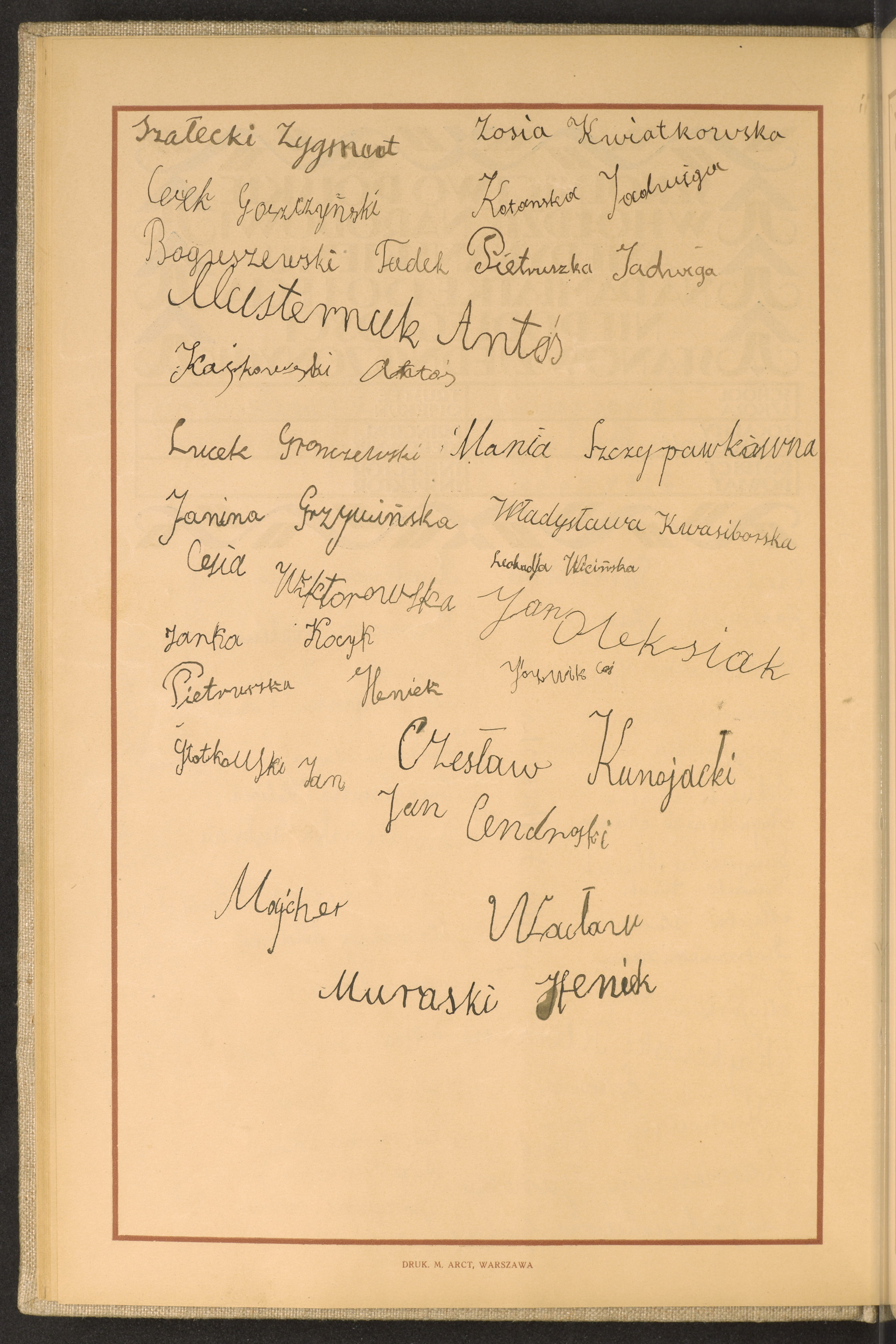 Podpis Tadeusz Boguszewski na stronie nr 40 w tomie nr 75