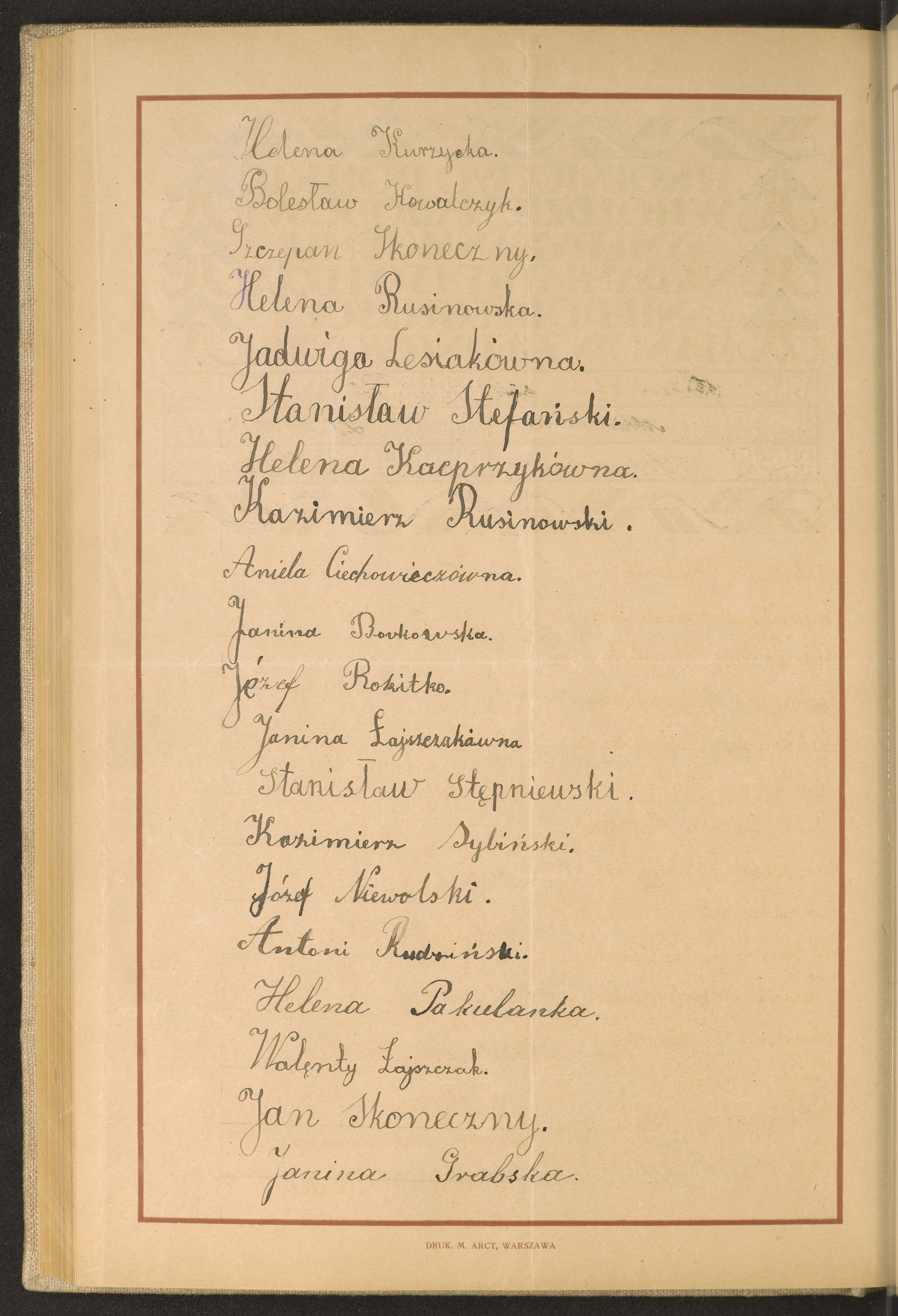 Podpis Walenty Łajszczak na stronie nr 198 w tomie nr 75