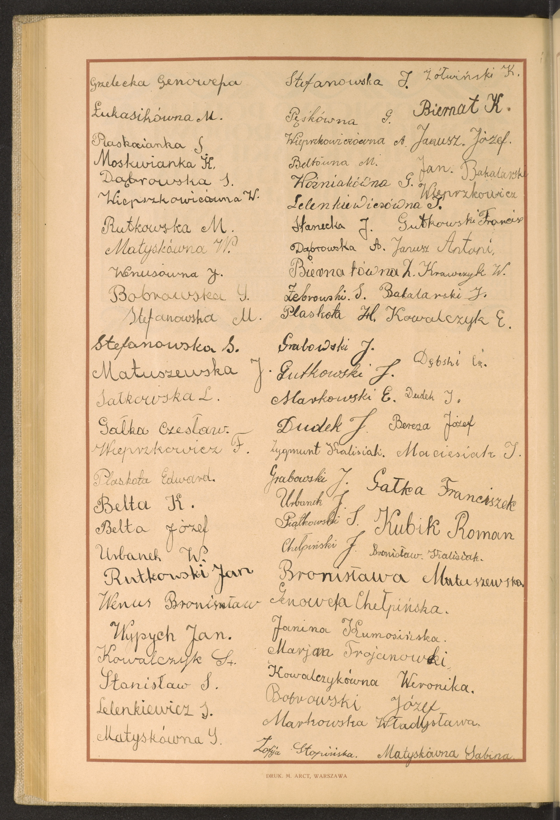 Podpis Genowefa Grzelecka na stronie nr 200 w tomie nr 75