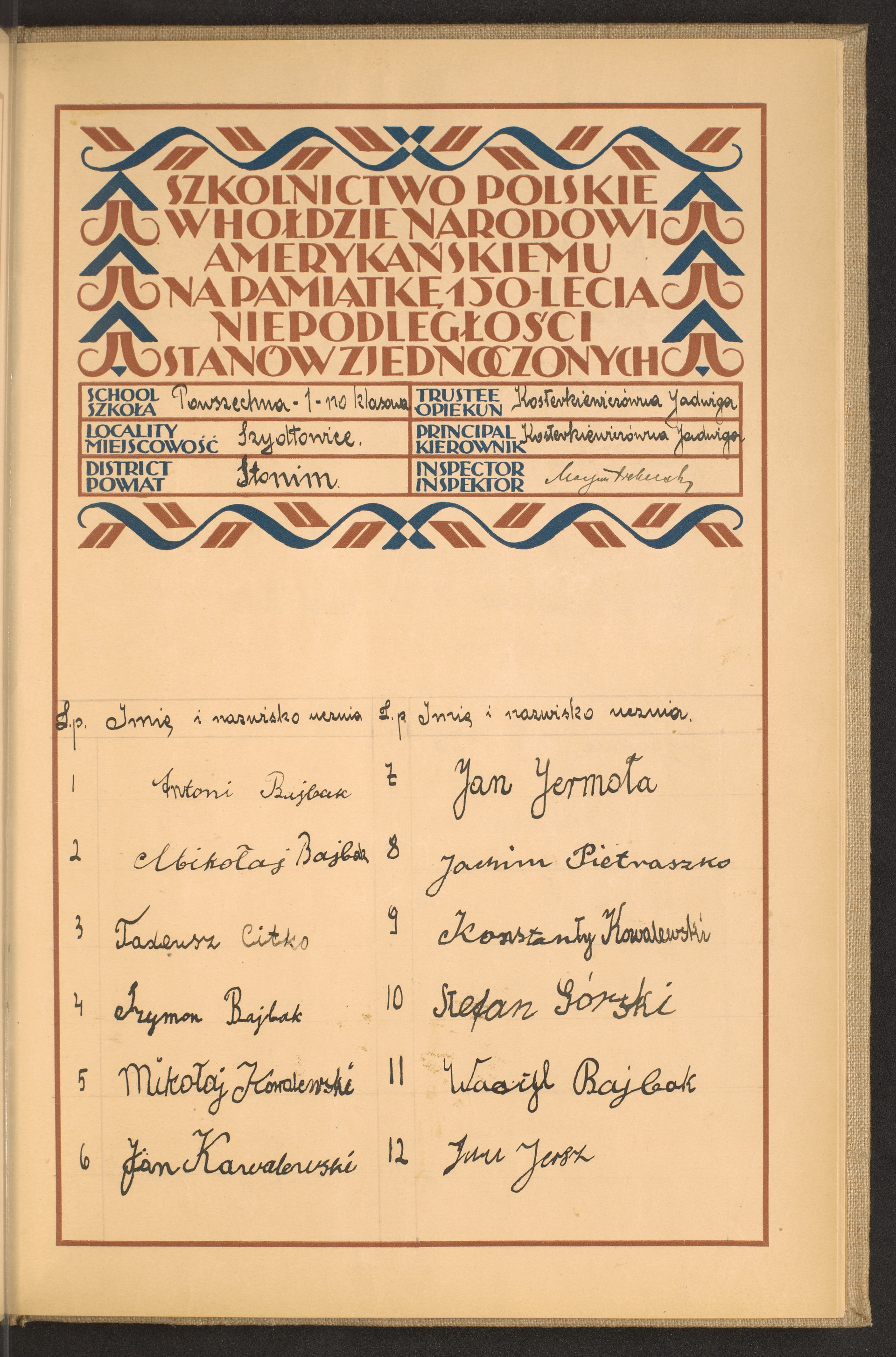 Podpis Jadwiga Kosterkiewicz na stronie nr 251 w tomie nr 75