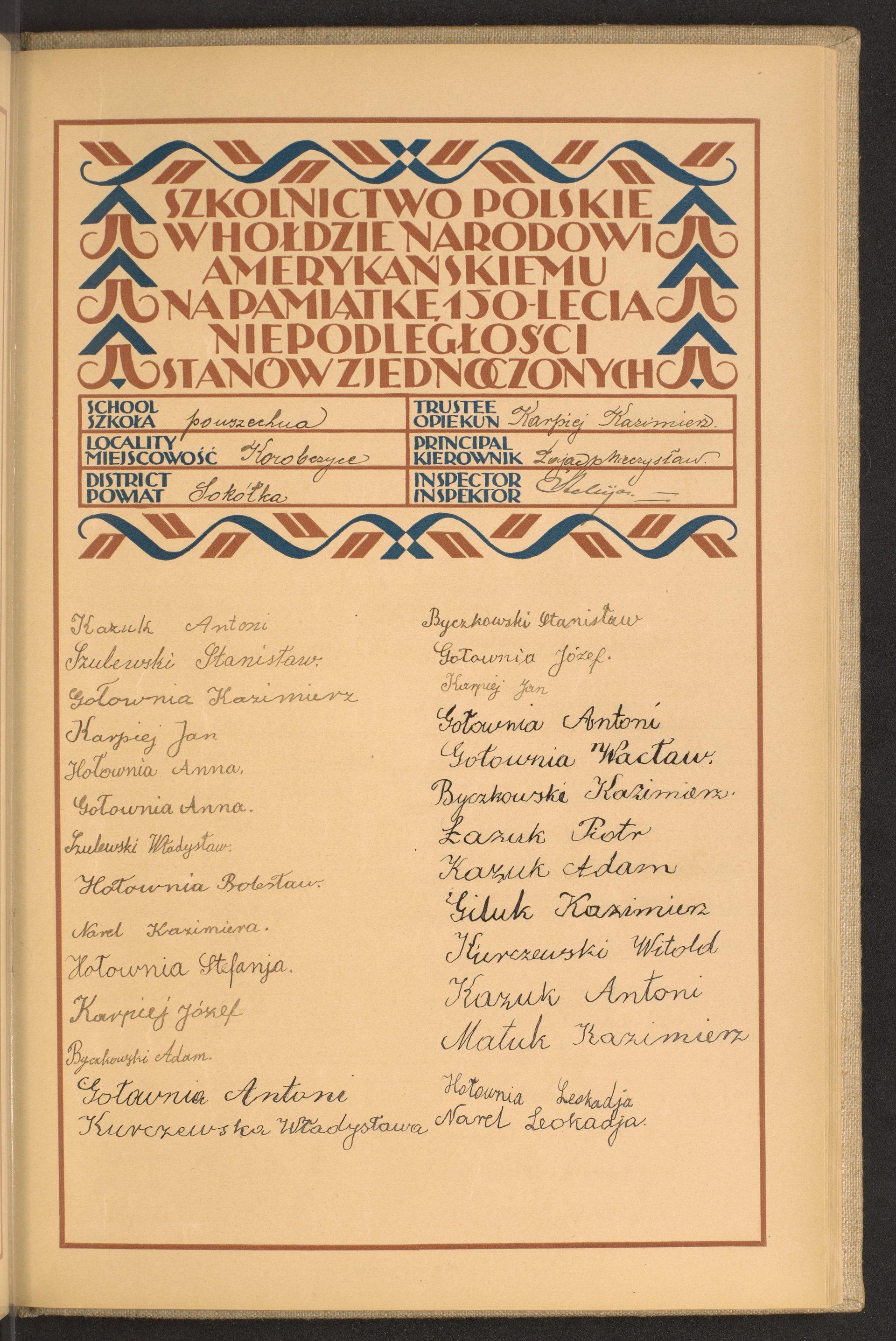 Podpis Leokadia Narel na stronie nr 181 w tomie nr 76