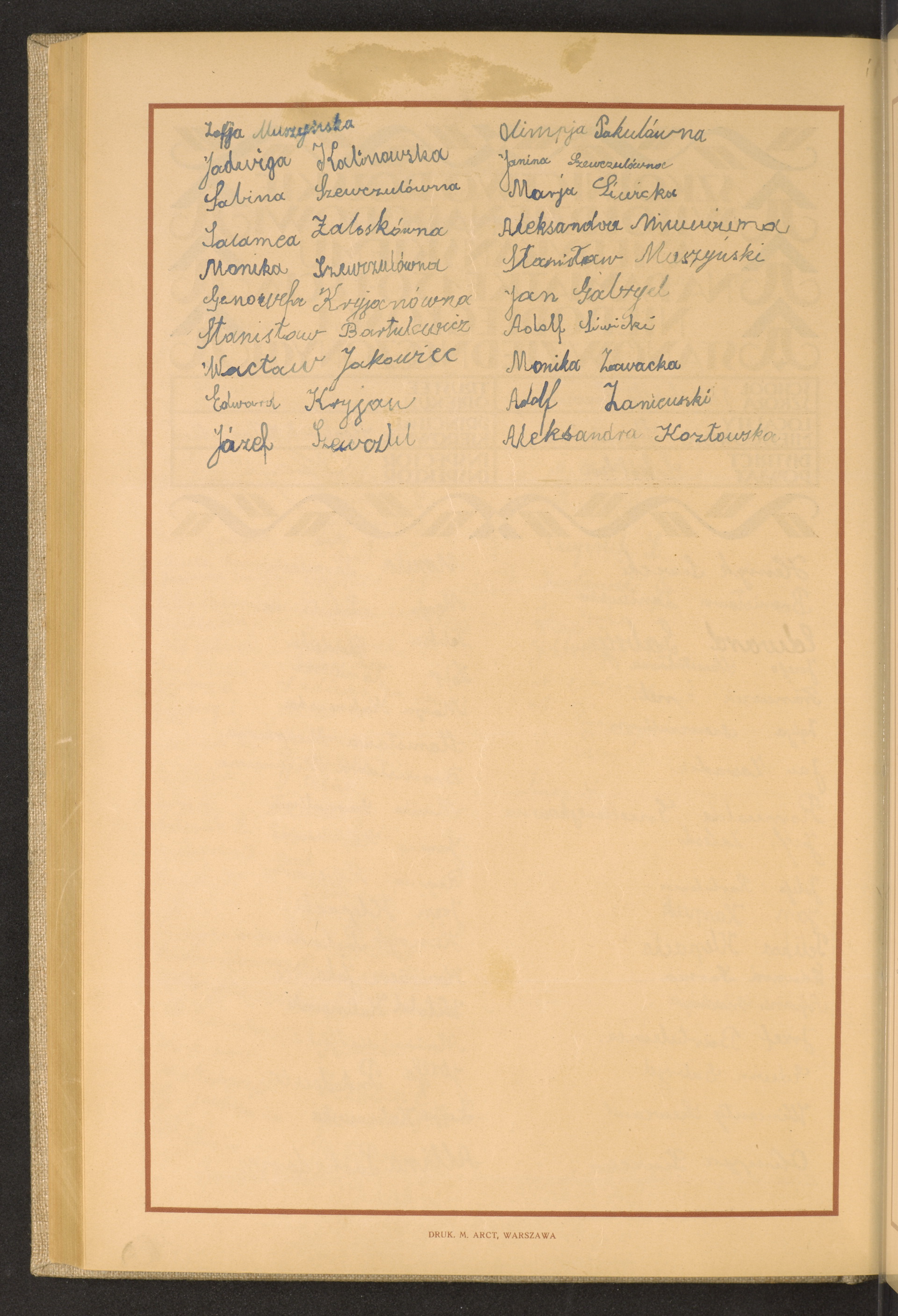 Podpis Zofia Muszyńska na stronie nr 202 w tomie nr 76