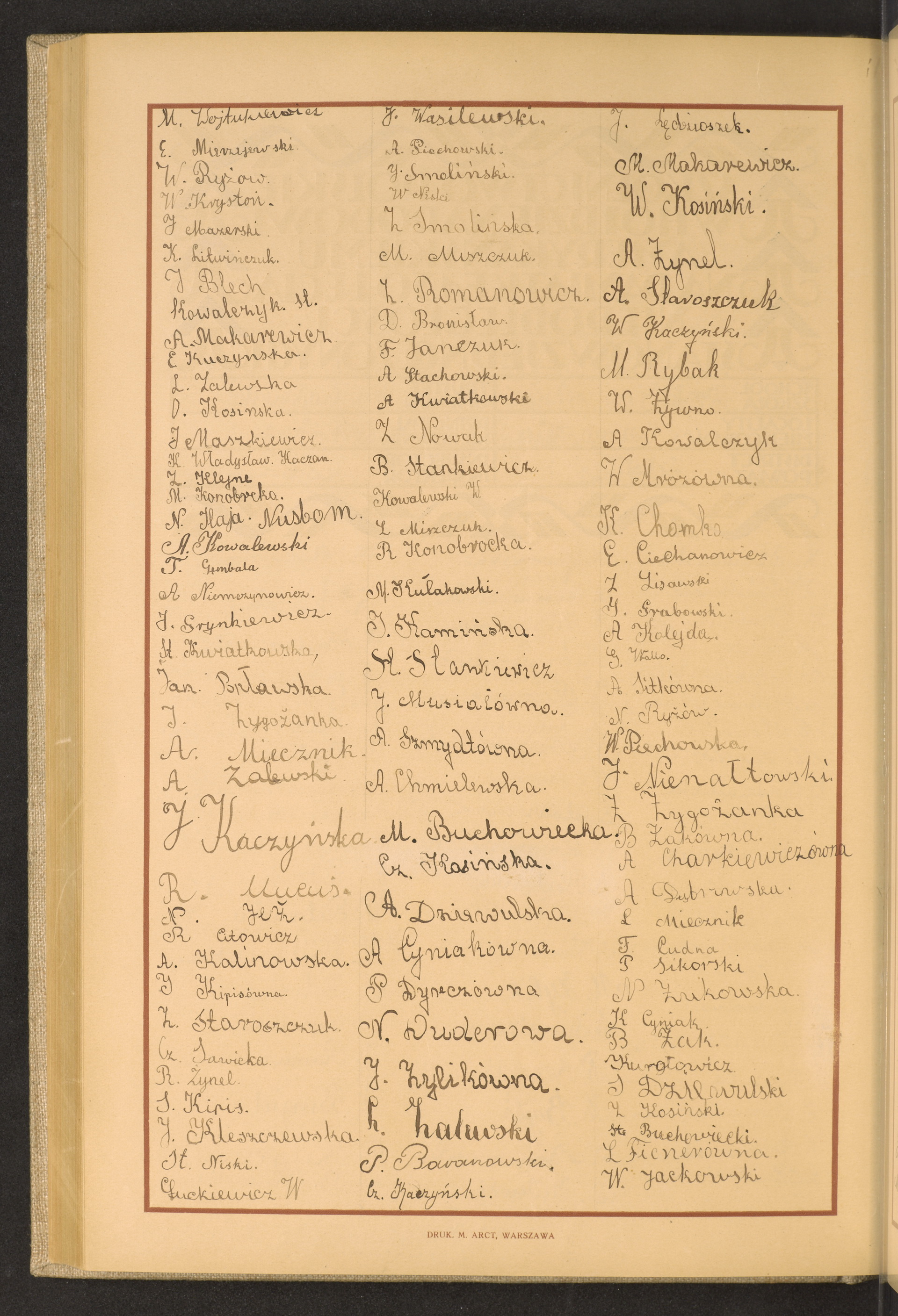 Podpis A. Dziewulska na stronie nr 206 w tomie nr 76