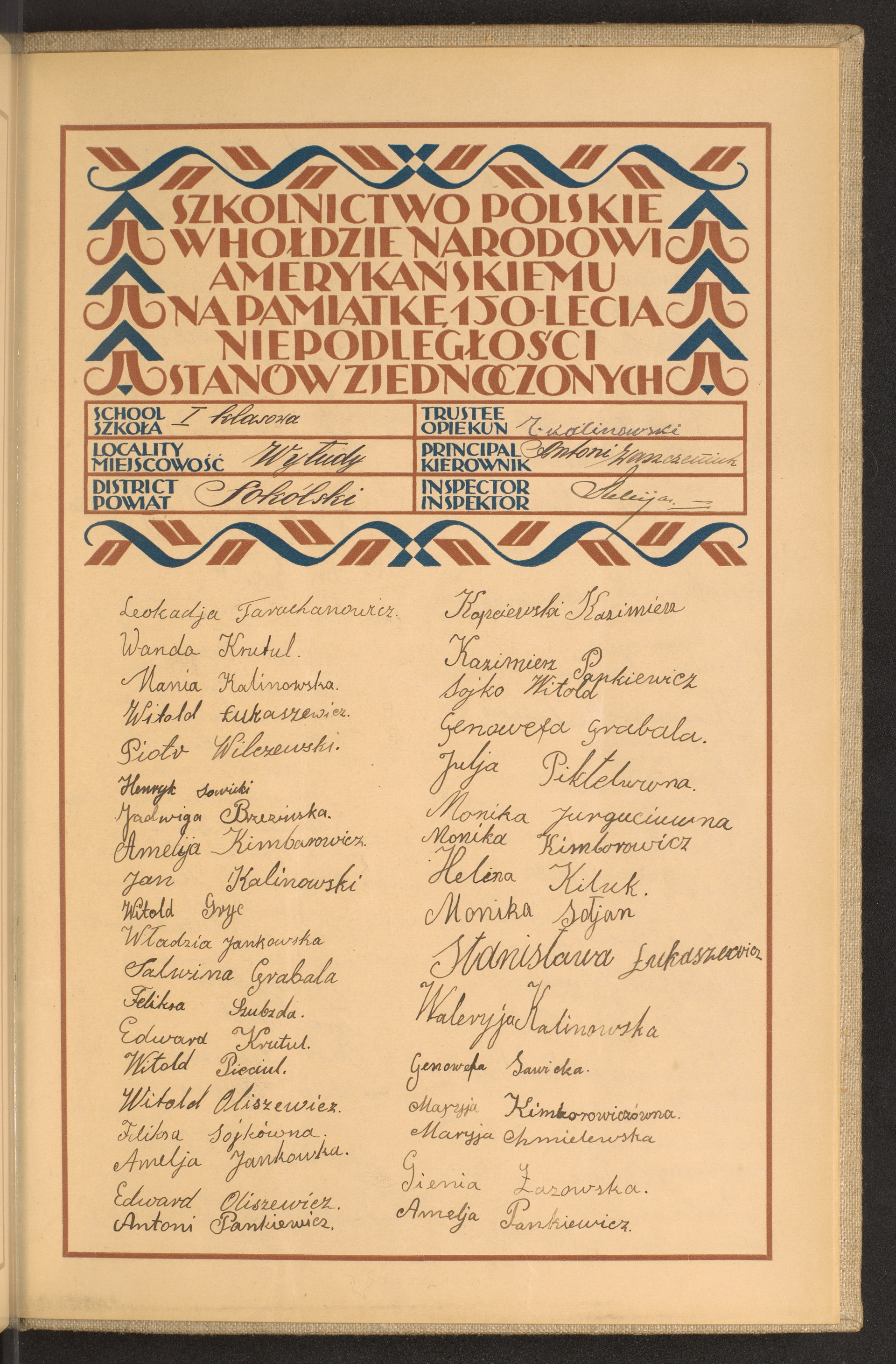 Podpis Z. Kalinowski na stronie nr 265 w tomie nr 76