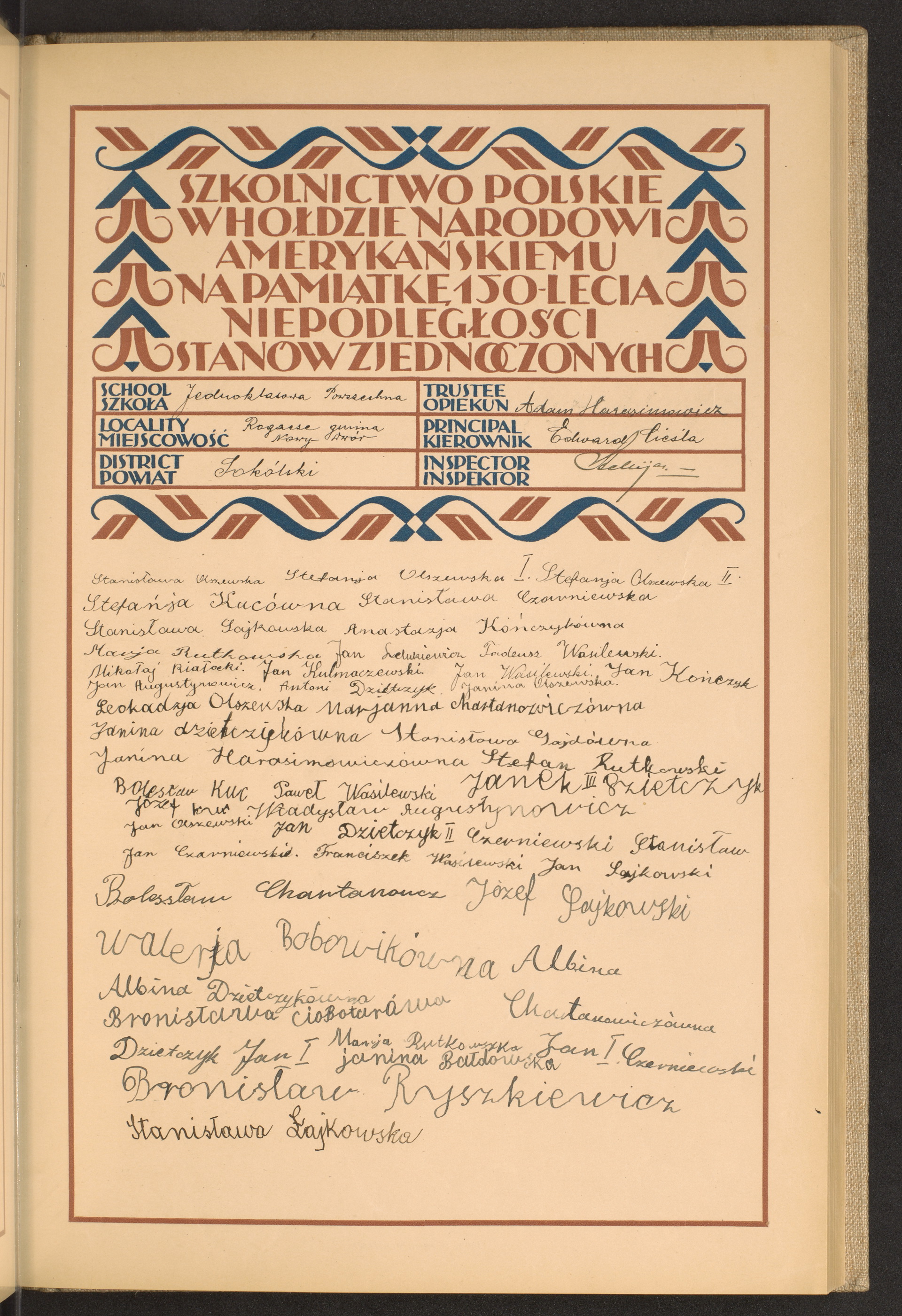 Podpis Stanisława Łajkowska na stronie nr 45 w tomie nr 77