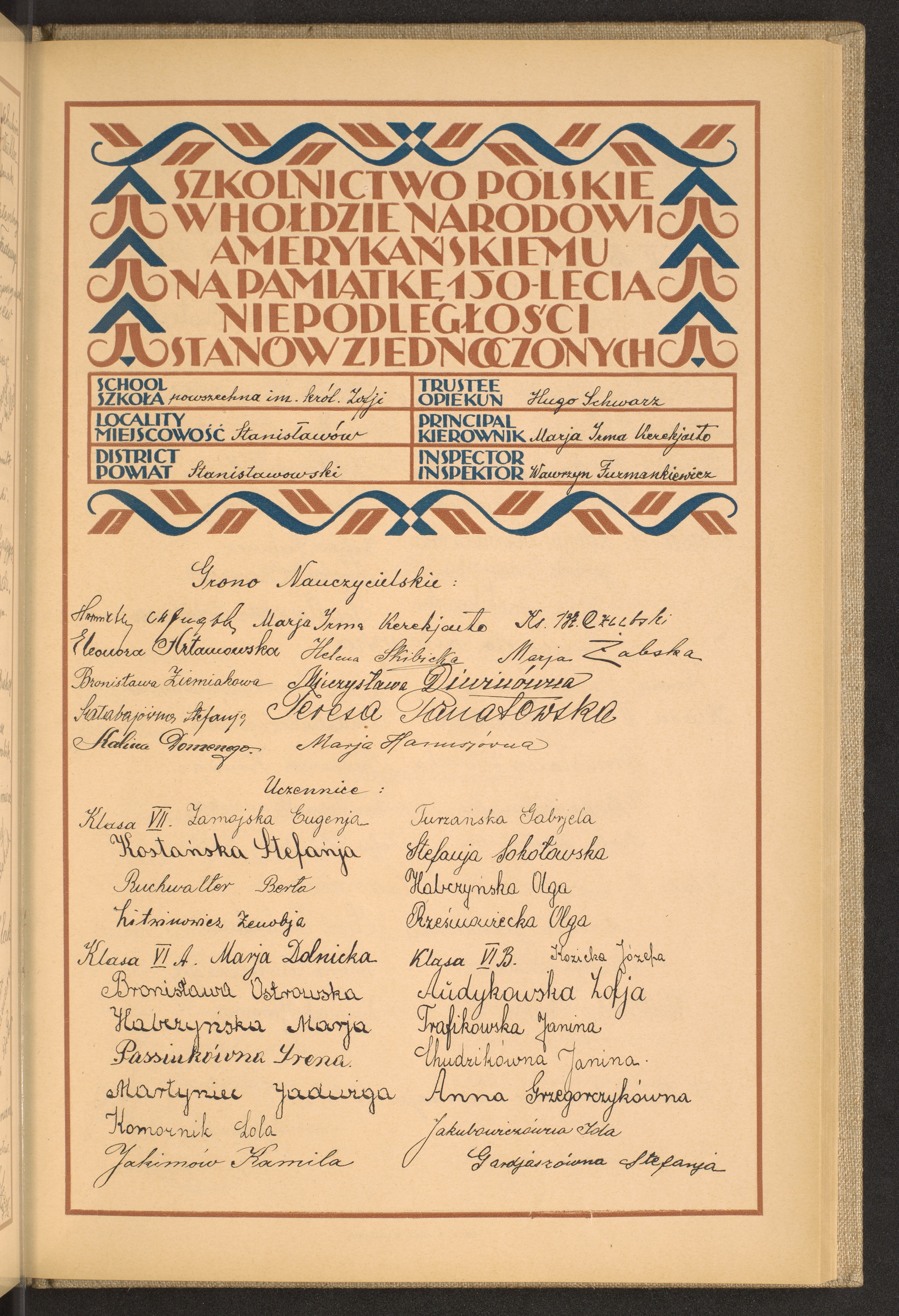 Podpis Hugo Schwarz na stronie nr 173 w tomie nr 77