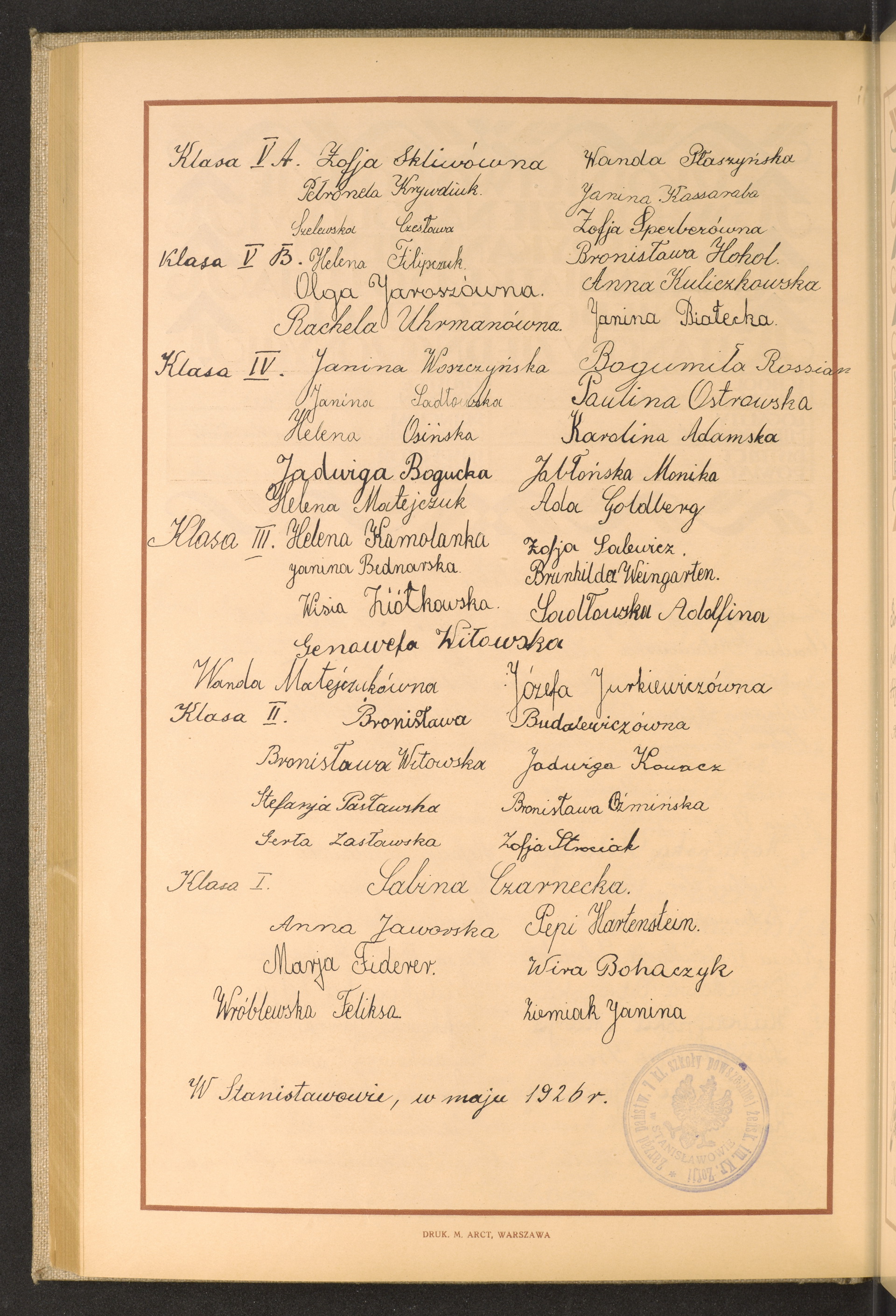 Podpis Zofia Skliwa na stronie nr 174 w tomie nr 77