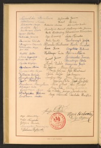 Podpis Józefa Bartfeld na stronie nr 184 w tomie nr 77