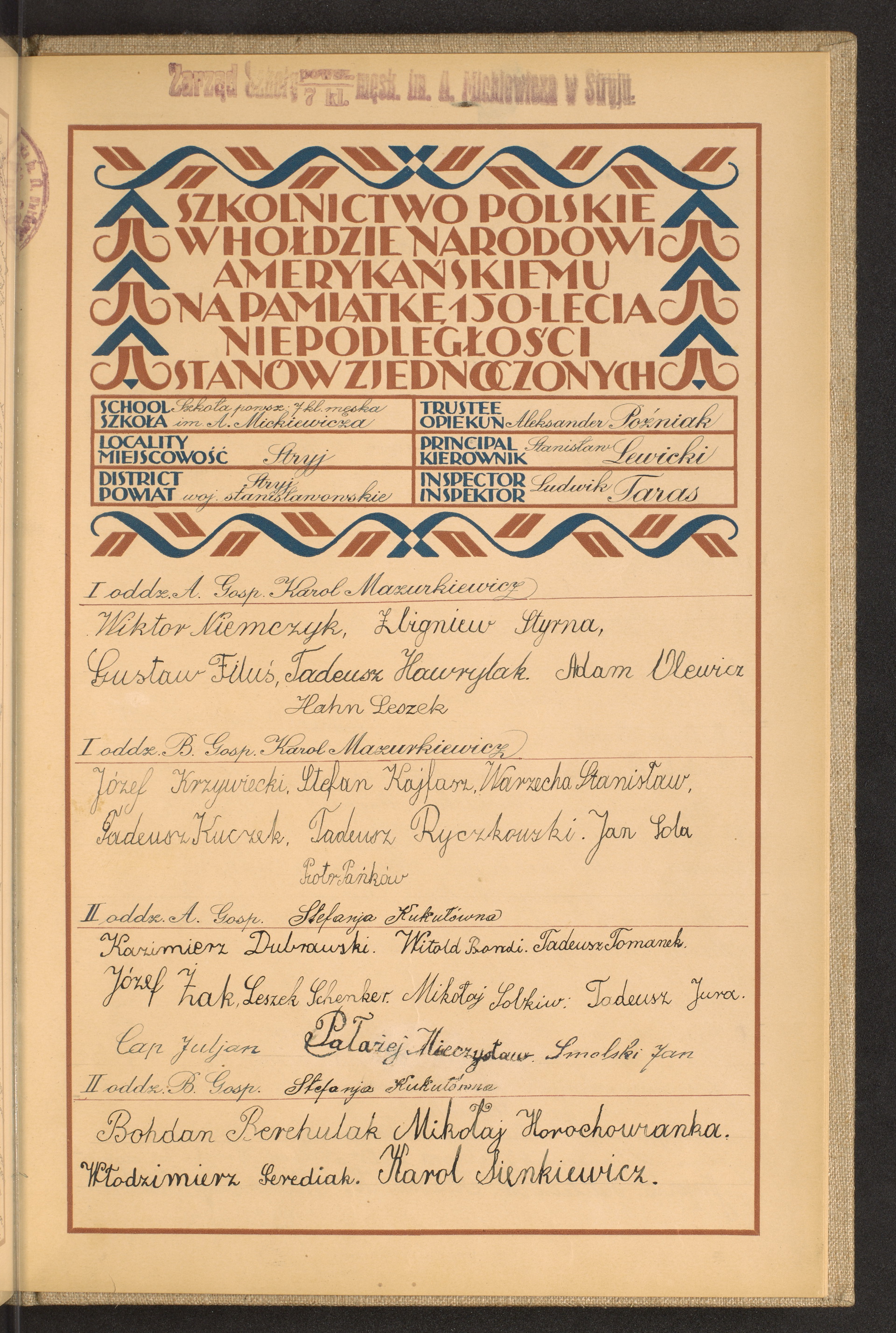 Podpis Stefan Kajfasz na stronie nr 271 w tomie nr 77