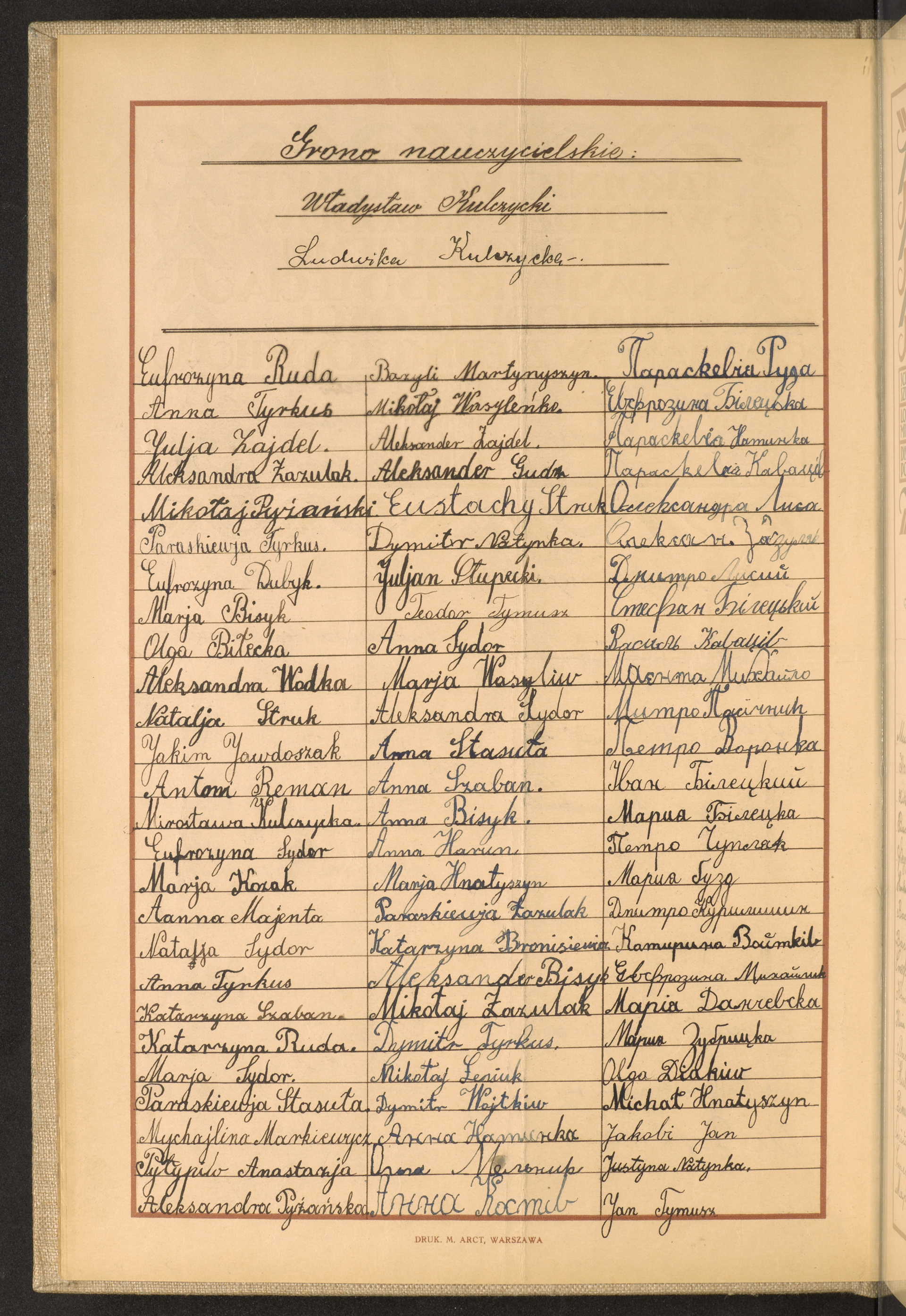 Podpis Władysław Kulczycki na stronie nr 10 w tomie nr 78