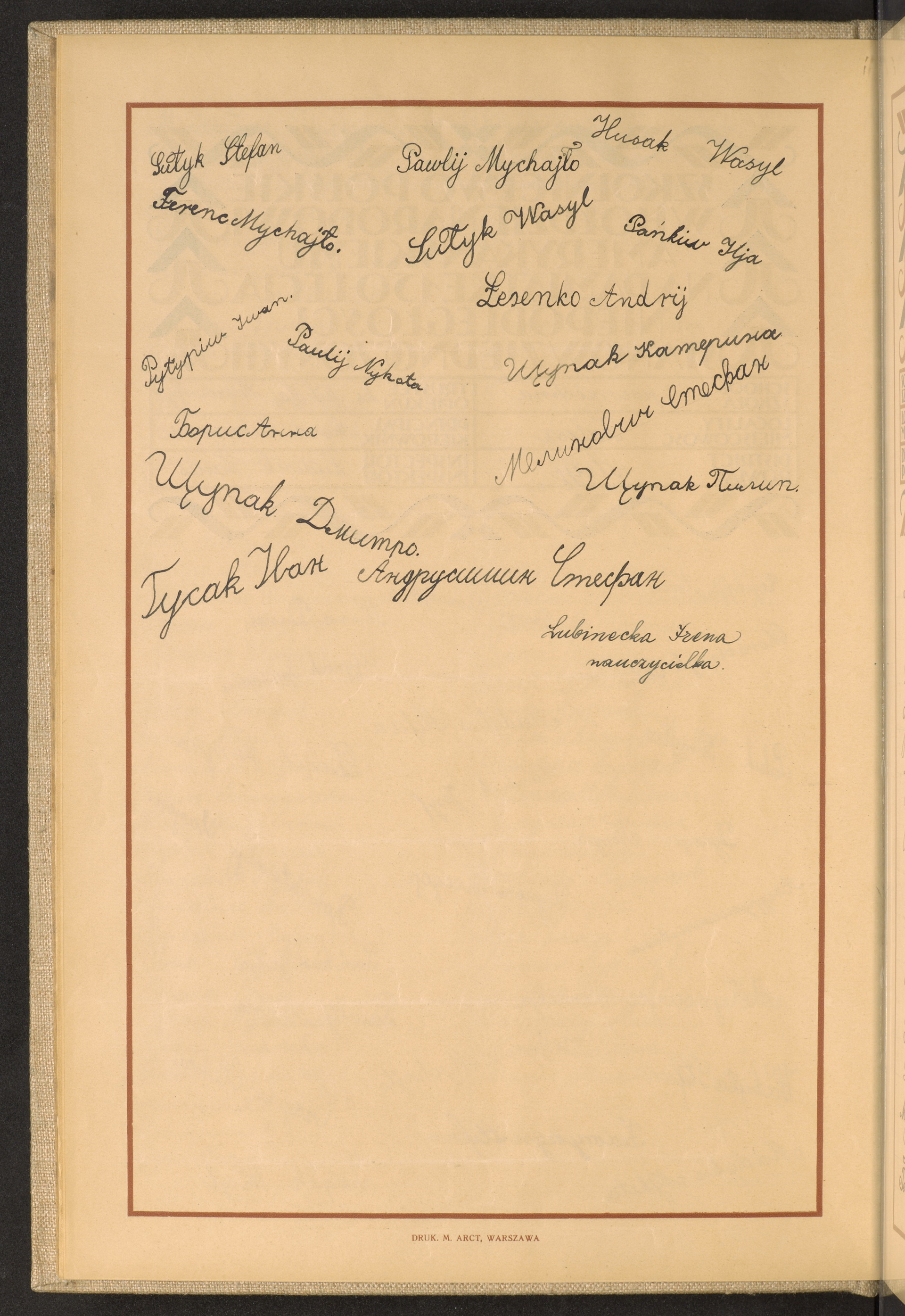 Podpis Irena Lubinecka na stronie nr 14 w tomie nr 78