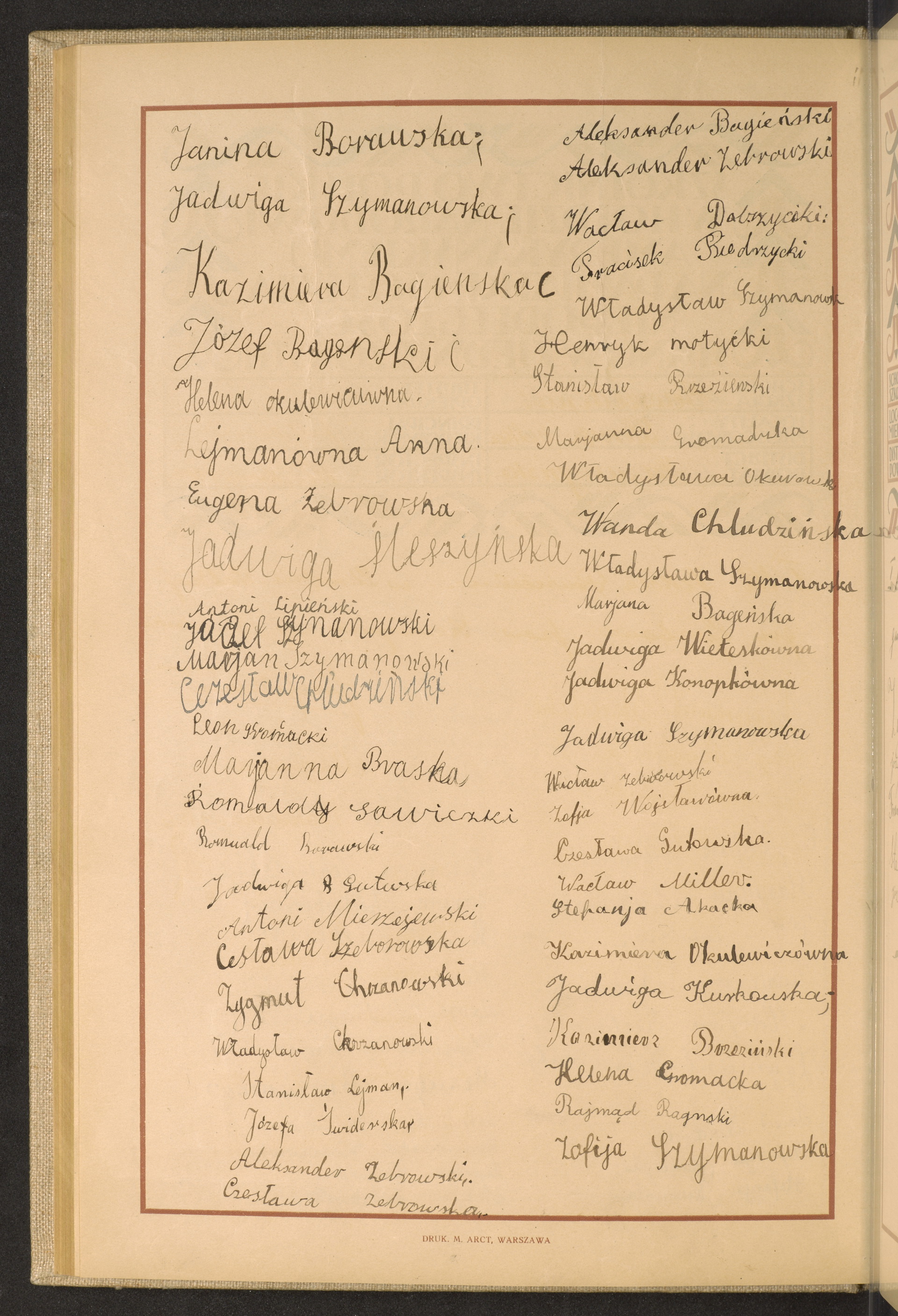 Podpis Zofia Szymanowska na stronie nr 108 w tomie nr 79