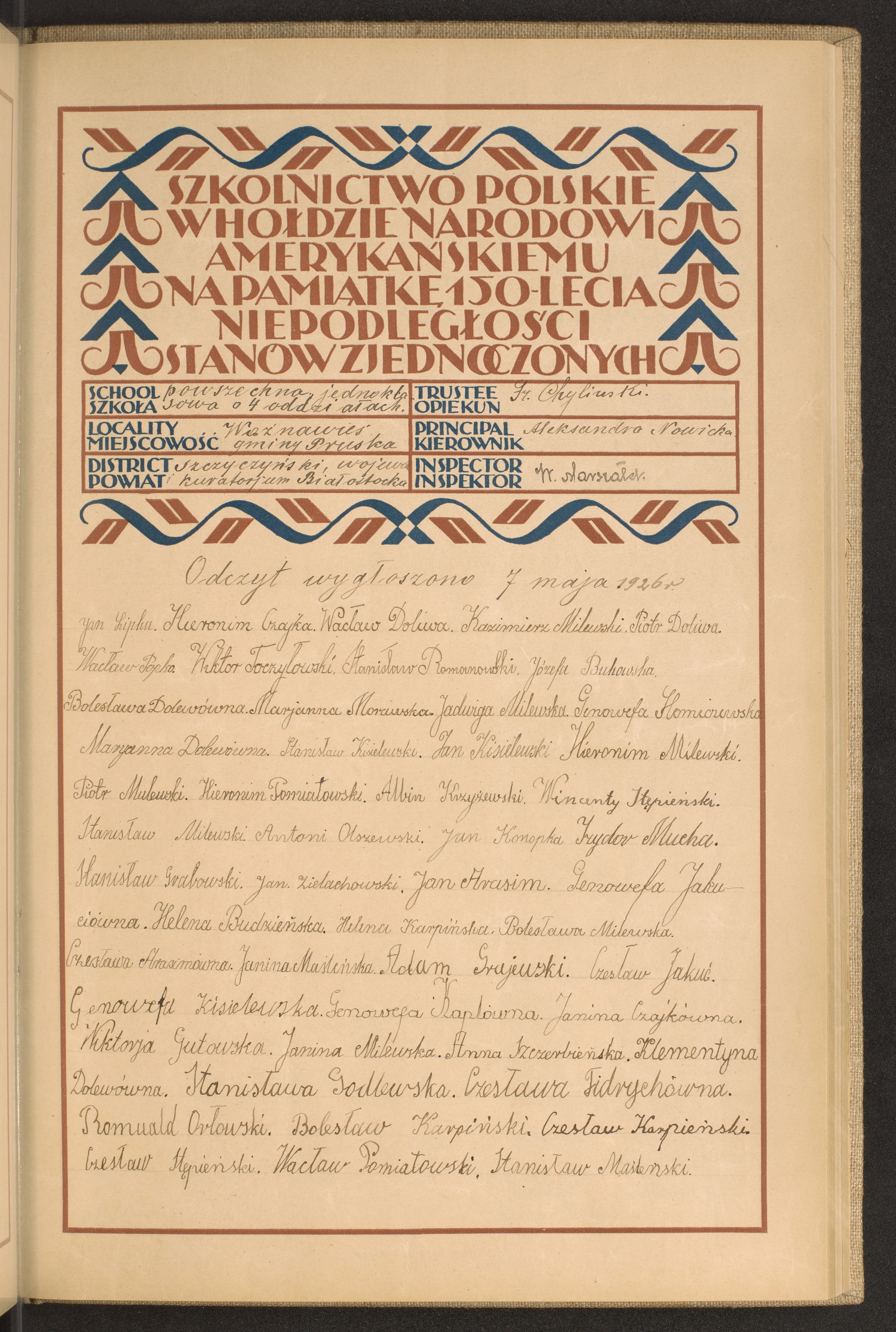 Podpis Fr. Chyliński na stronie nr 137 w tomie nr 79