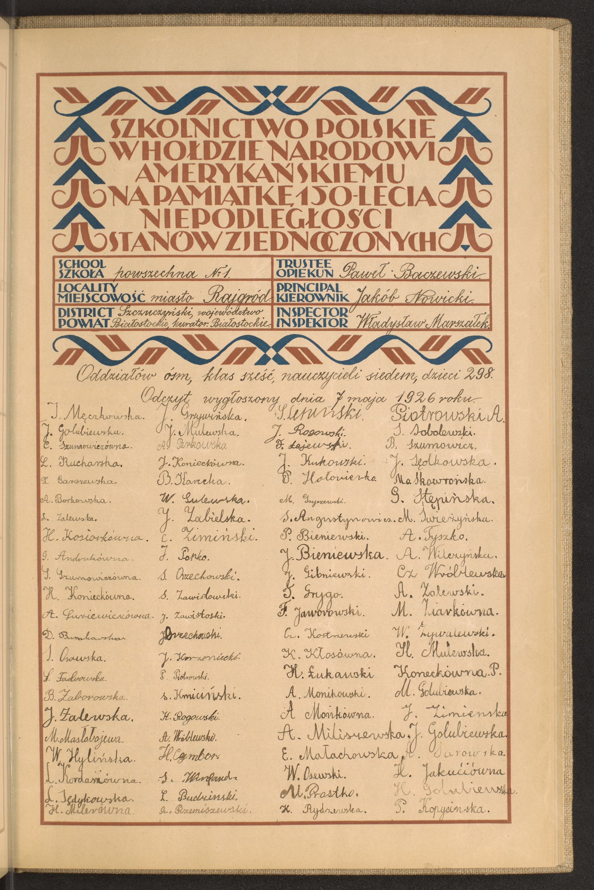 Podpis Paweł Baczewski na stronie nr 187 w tomie nr 79