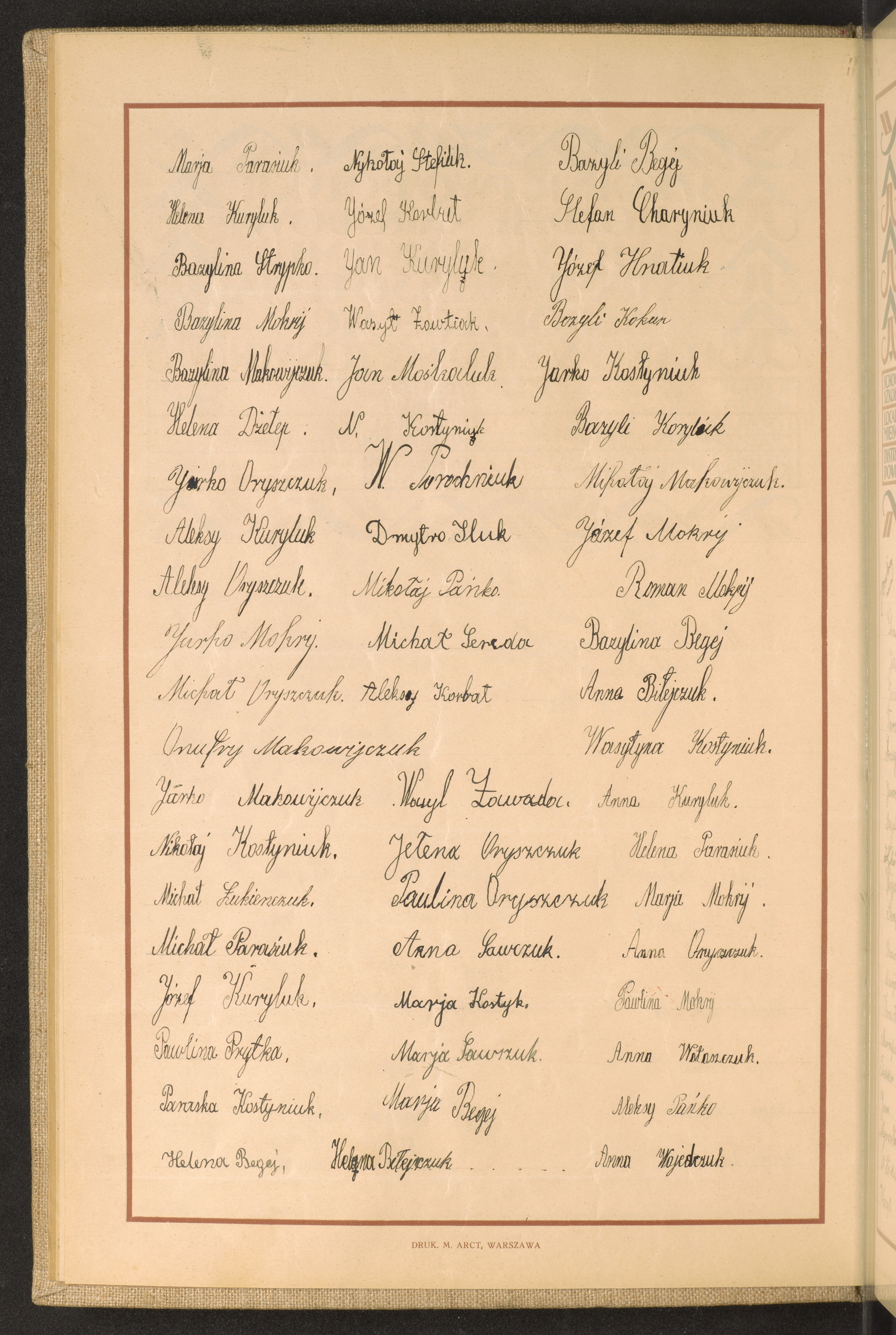 Podpis Maria Parasiuk na stronie nr 42 w tomie nr 80