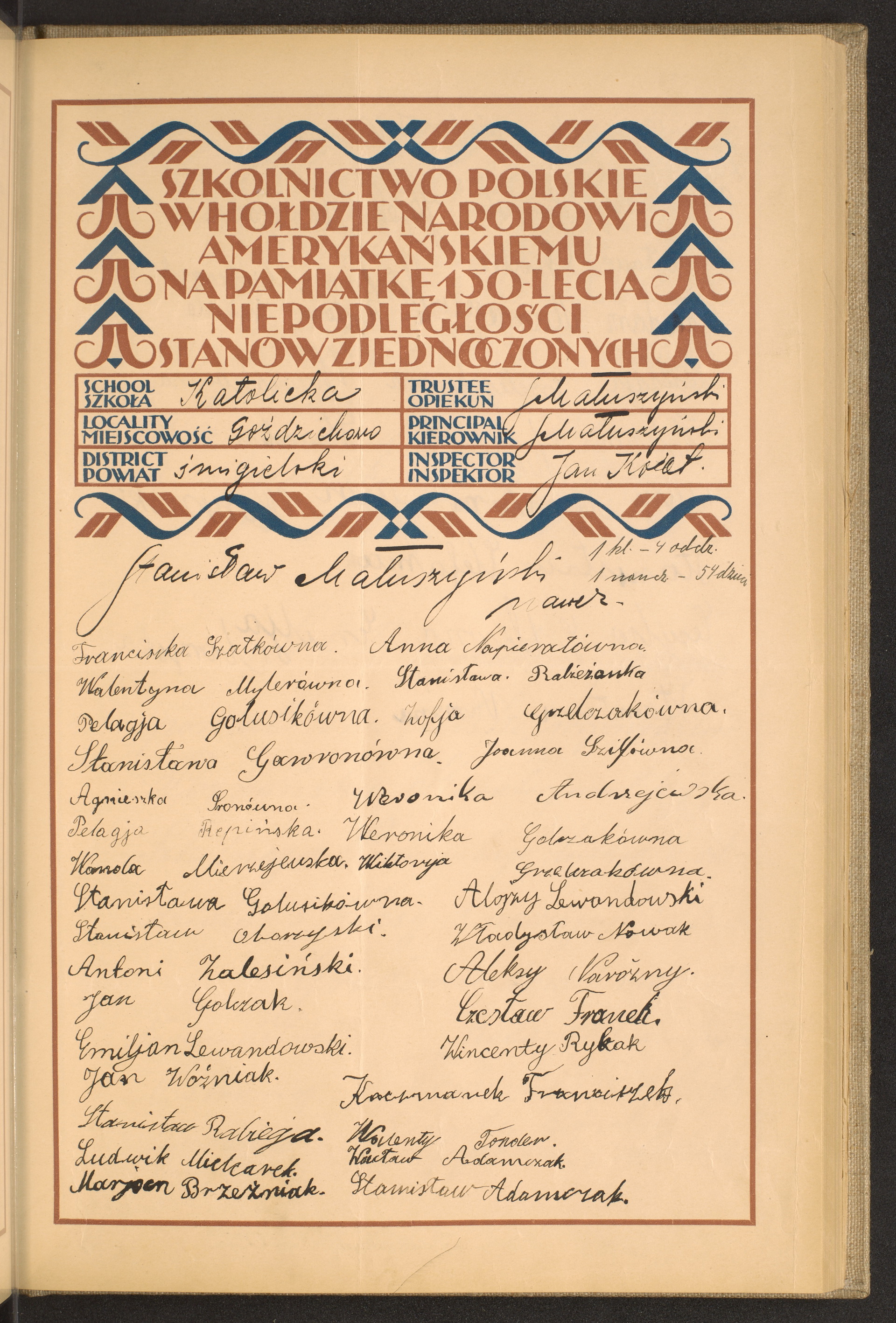 Podpis Stanisław Małuszyński na stronie nr 121 w tomie nr 80