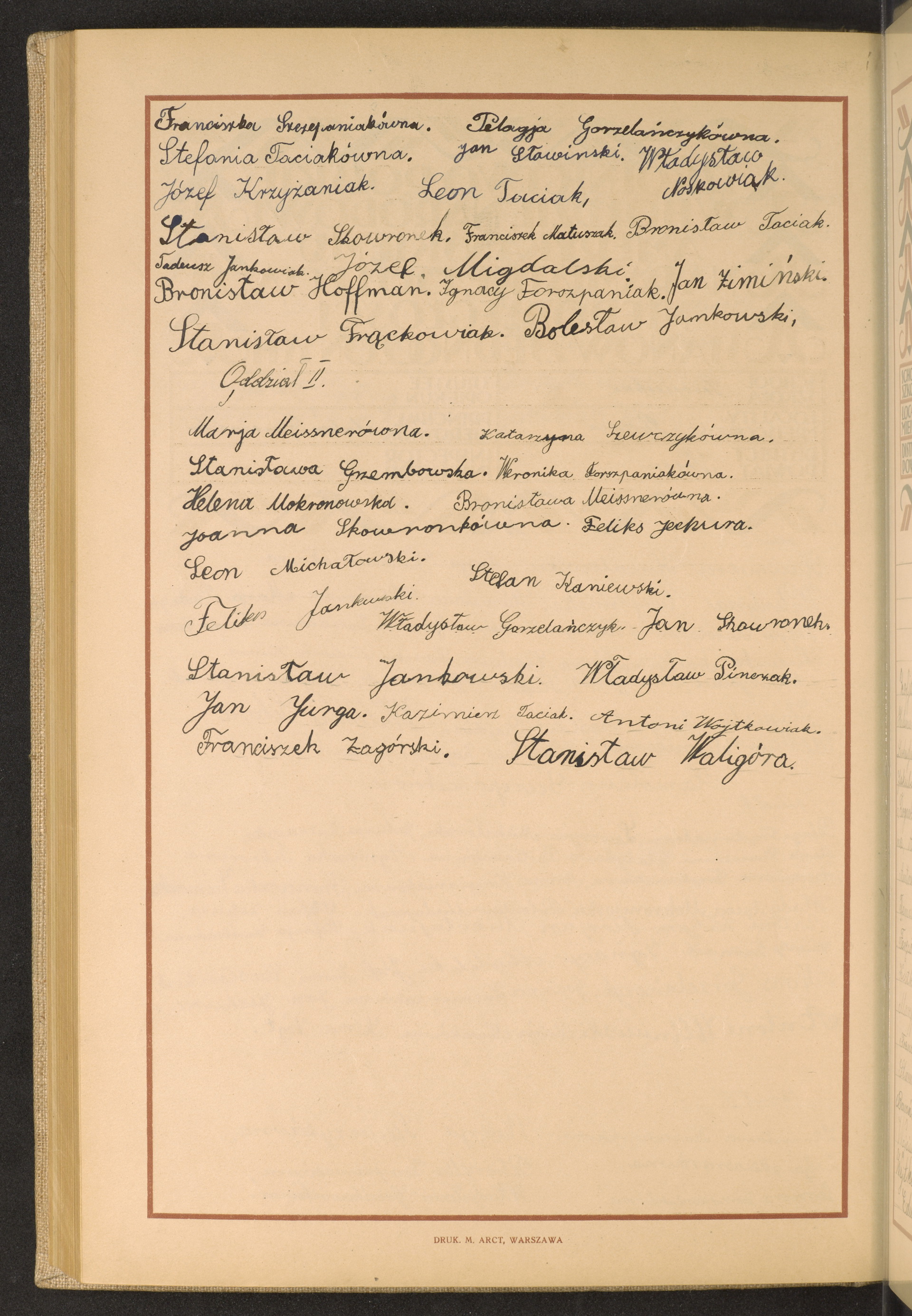 Podpis Franciszka Szczepaniak na stronie nr 265 w tomie nr 80