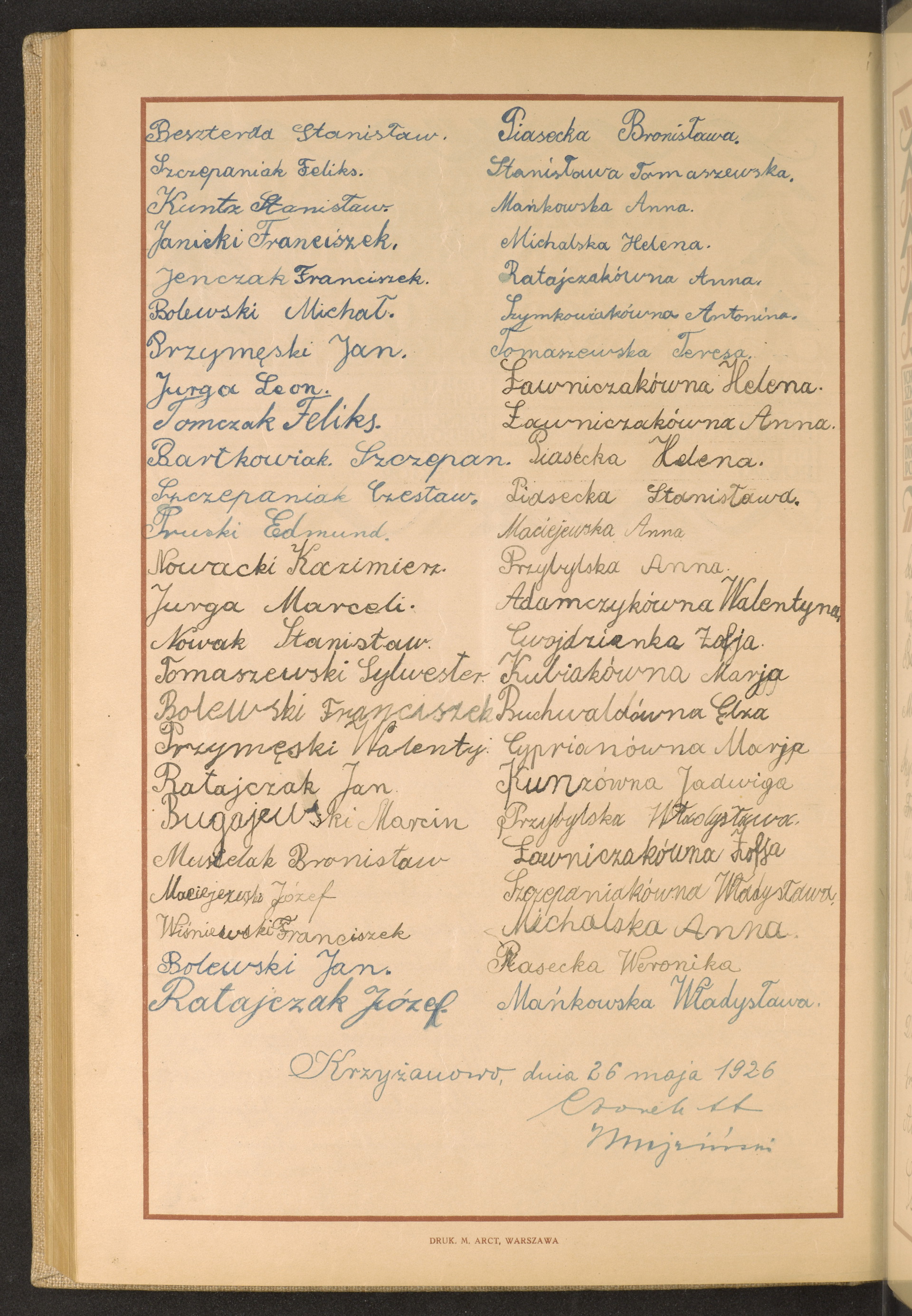 Podpis Franciszek Jenczak na stronie nr 279 w tomie nr 80