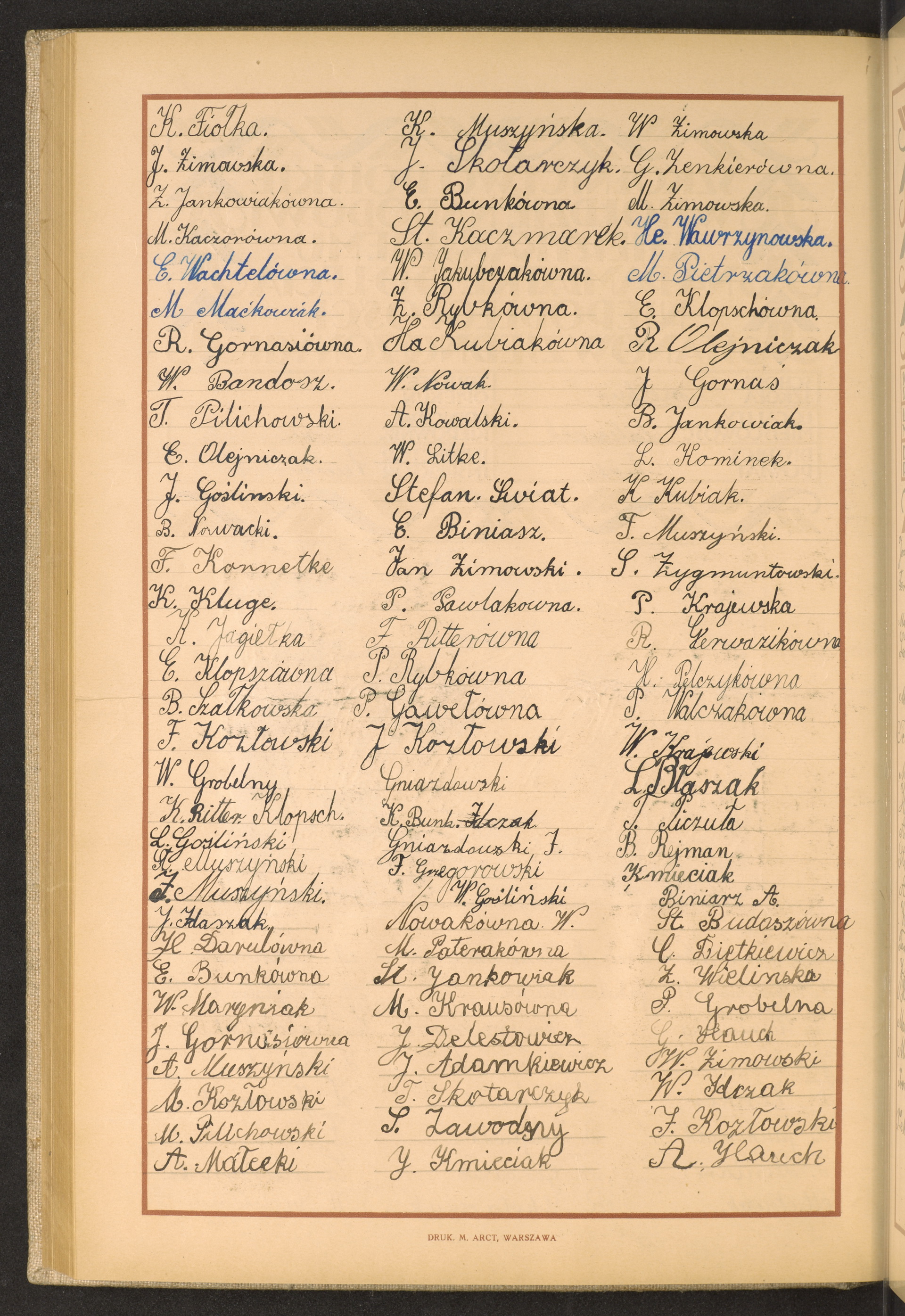 Podpis J. Adamkiewicz na stronie nr 206 w tomie nr 81