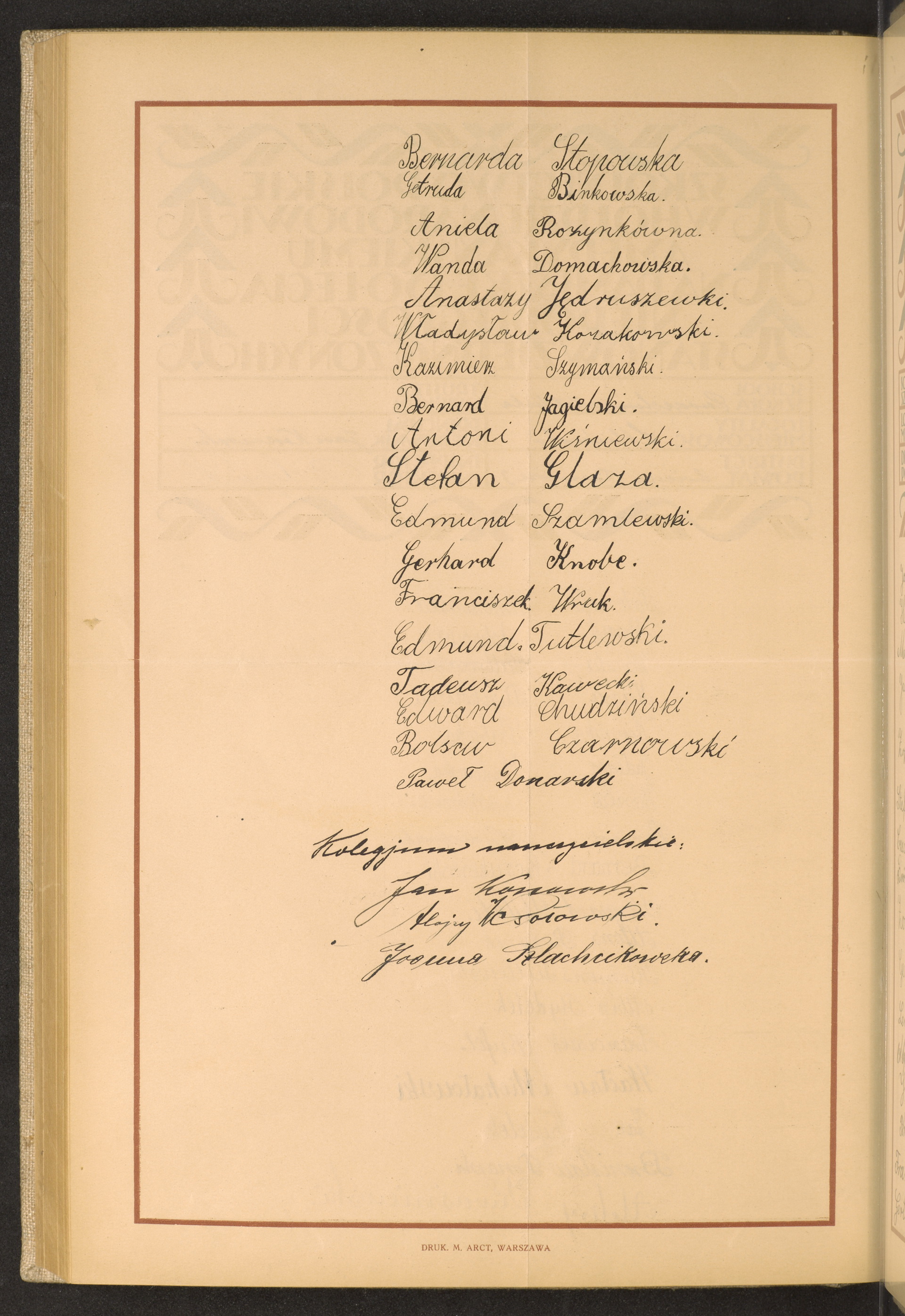 Podpis Janina Szlachcikowska na stronie nr 262 w tomie nr 81