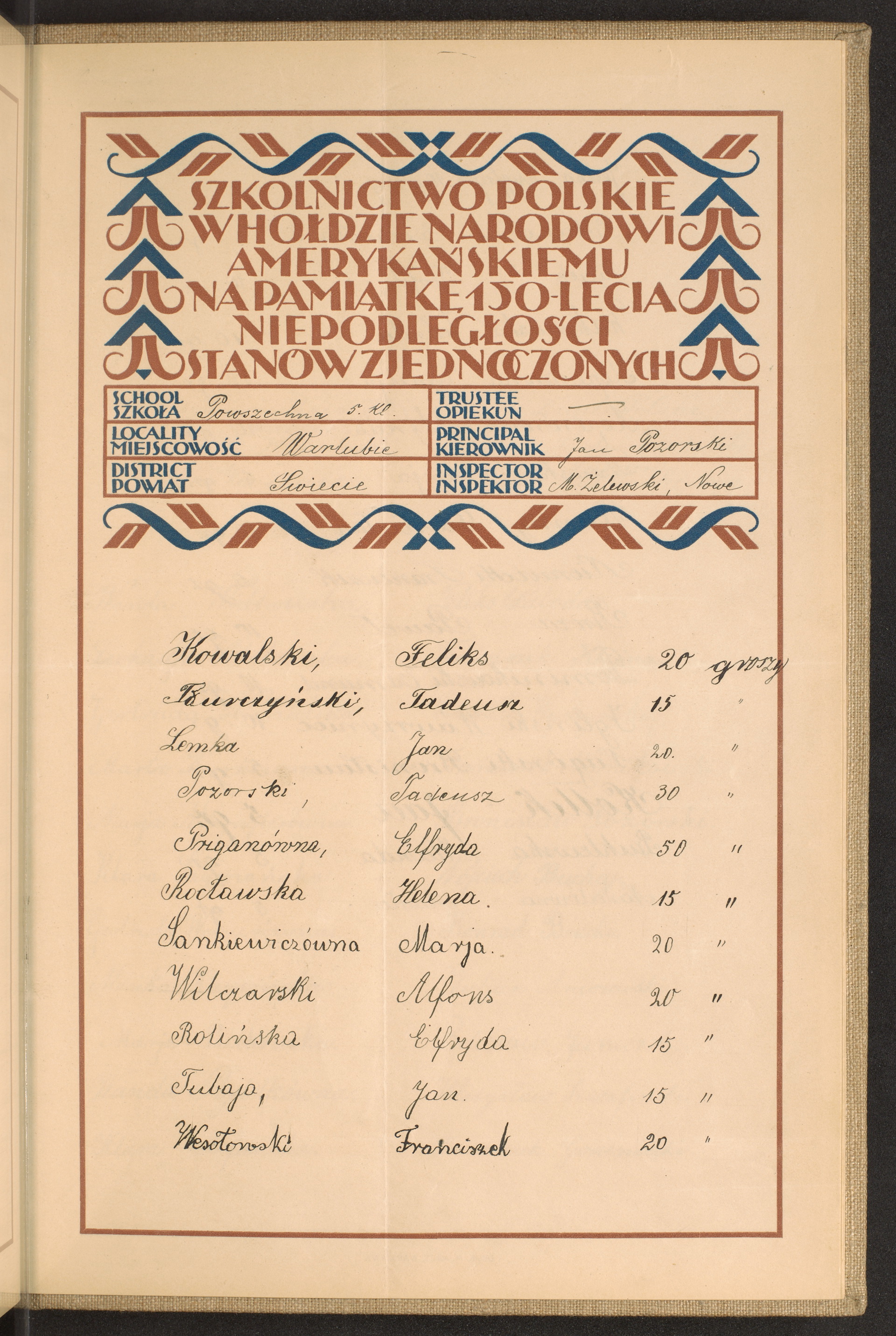 Podpis Jan Pozorski na stronie nr 275 w tomie nr 81