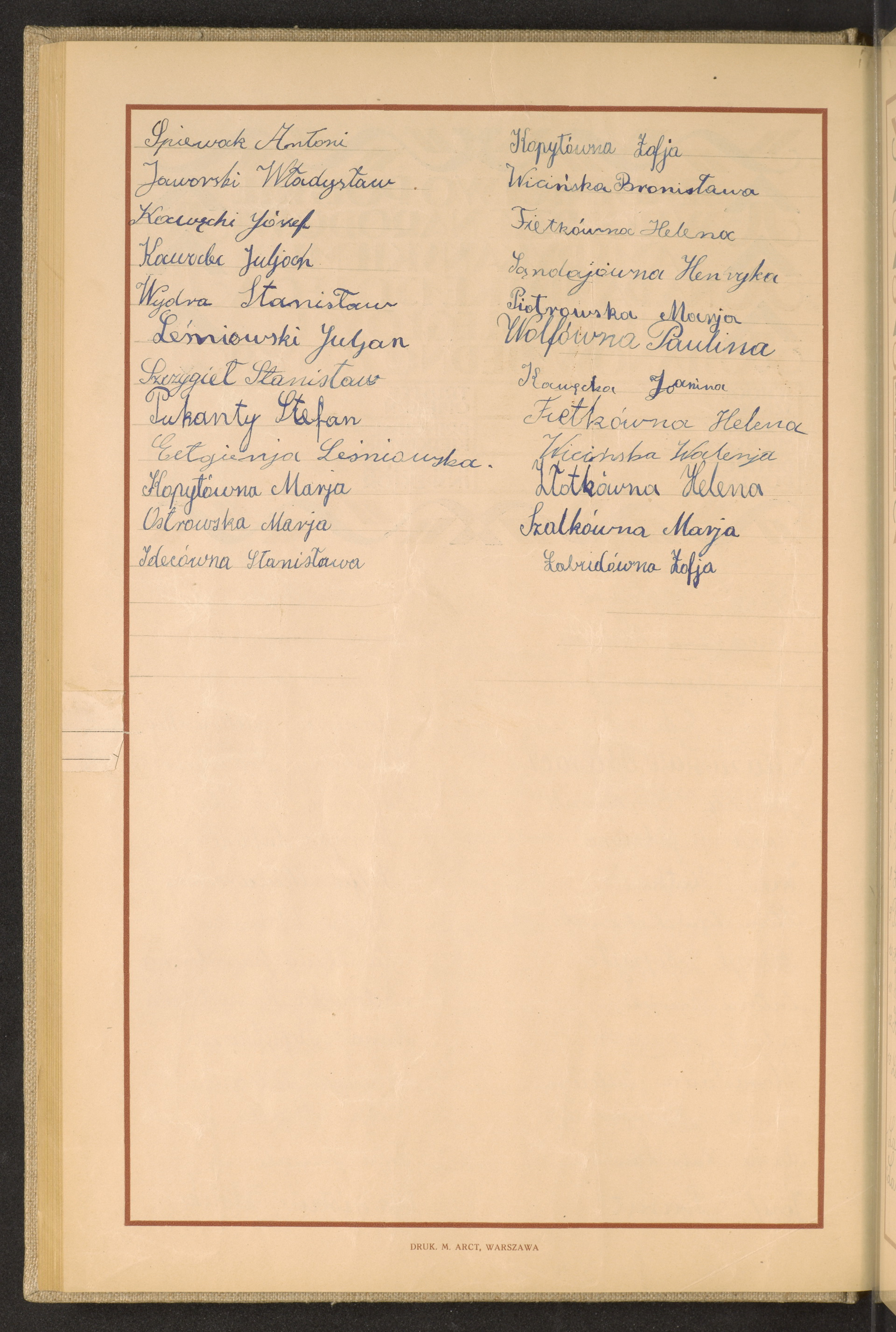 Podpis Maria Ostrowska na stronie nr 100 w tomie nr 82