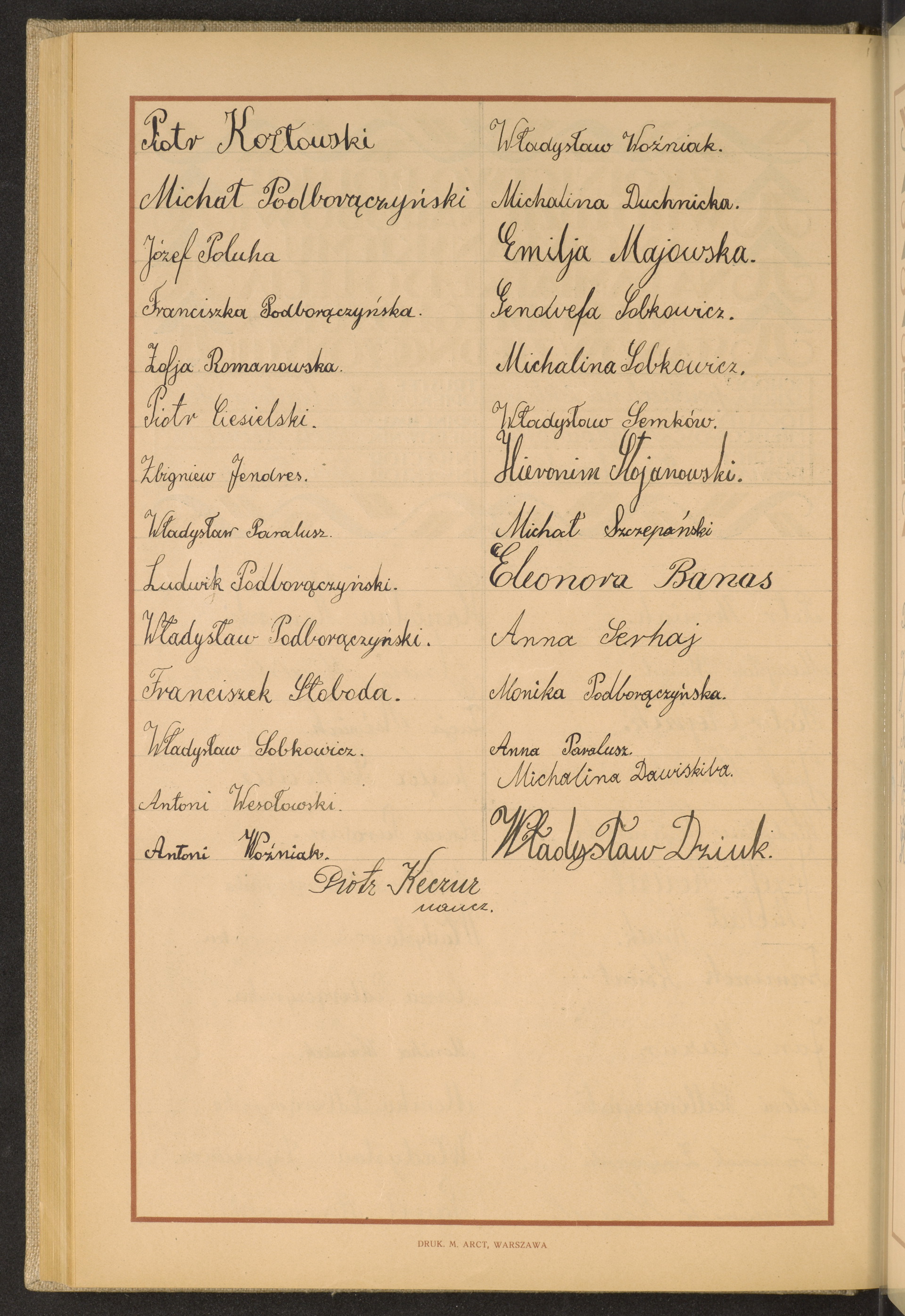 Podpis Piotr Kozłowski na stronie nr 194 w tomie nr 82