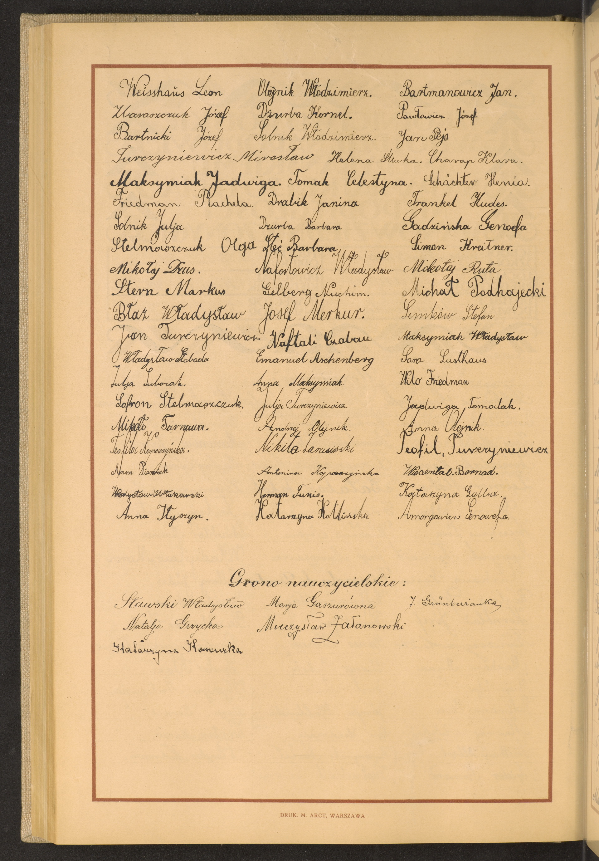 Podpis J. Grünberg na stronie nr 254 w tomie nr 82