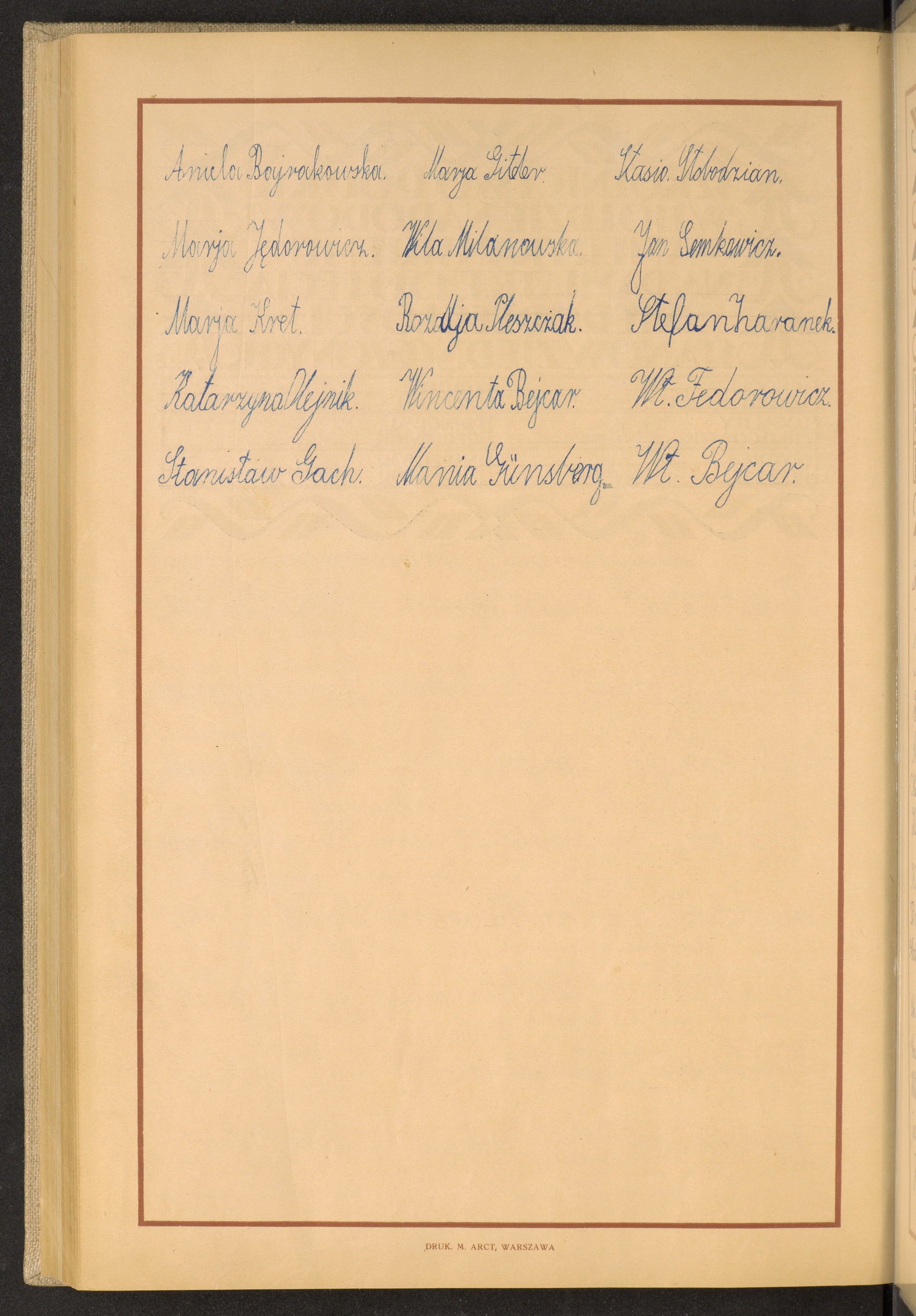 Podpis Wł. Bejcar na stronie nr 290 w tomie nr 82
