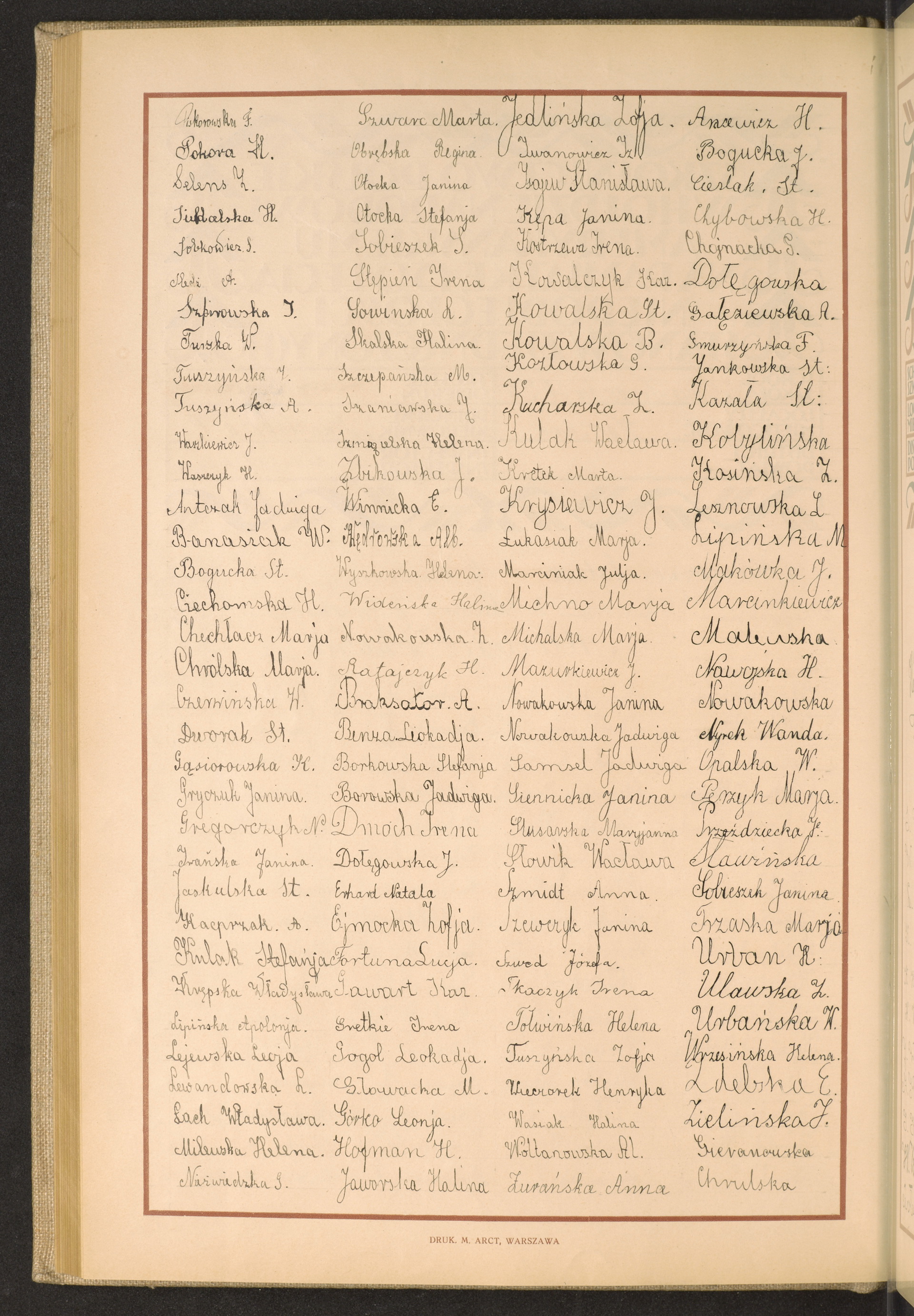 Podpis A. Tuszyńska na stronie nr 154 w tomie nr 84