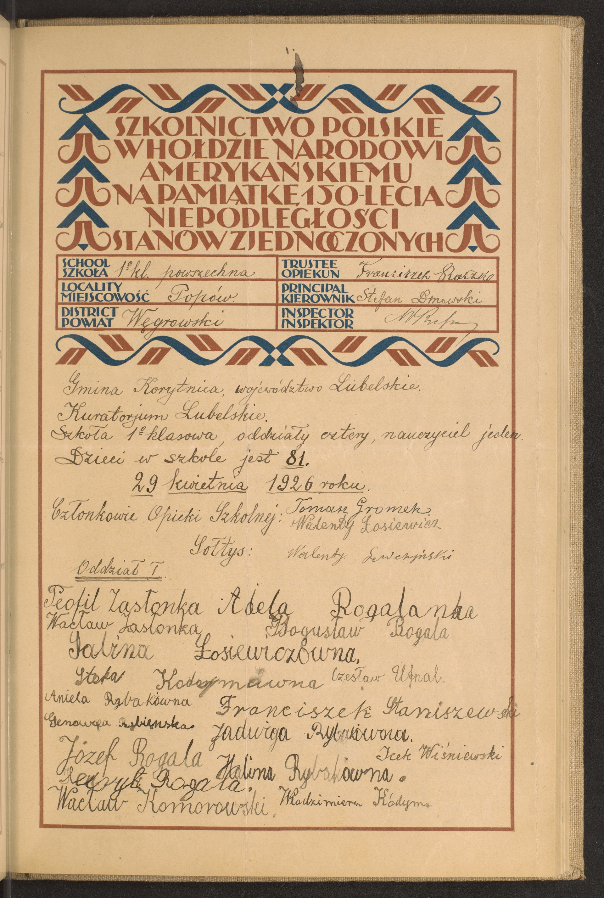 Podpis Wacław Komorowski na stronie nr 139 w tomie nr 87