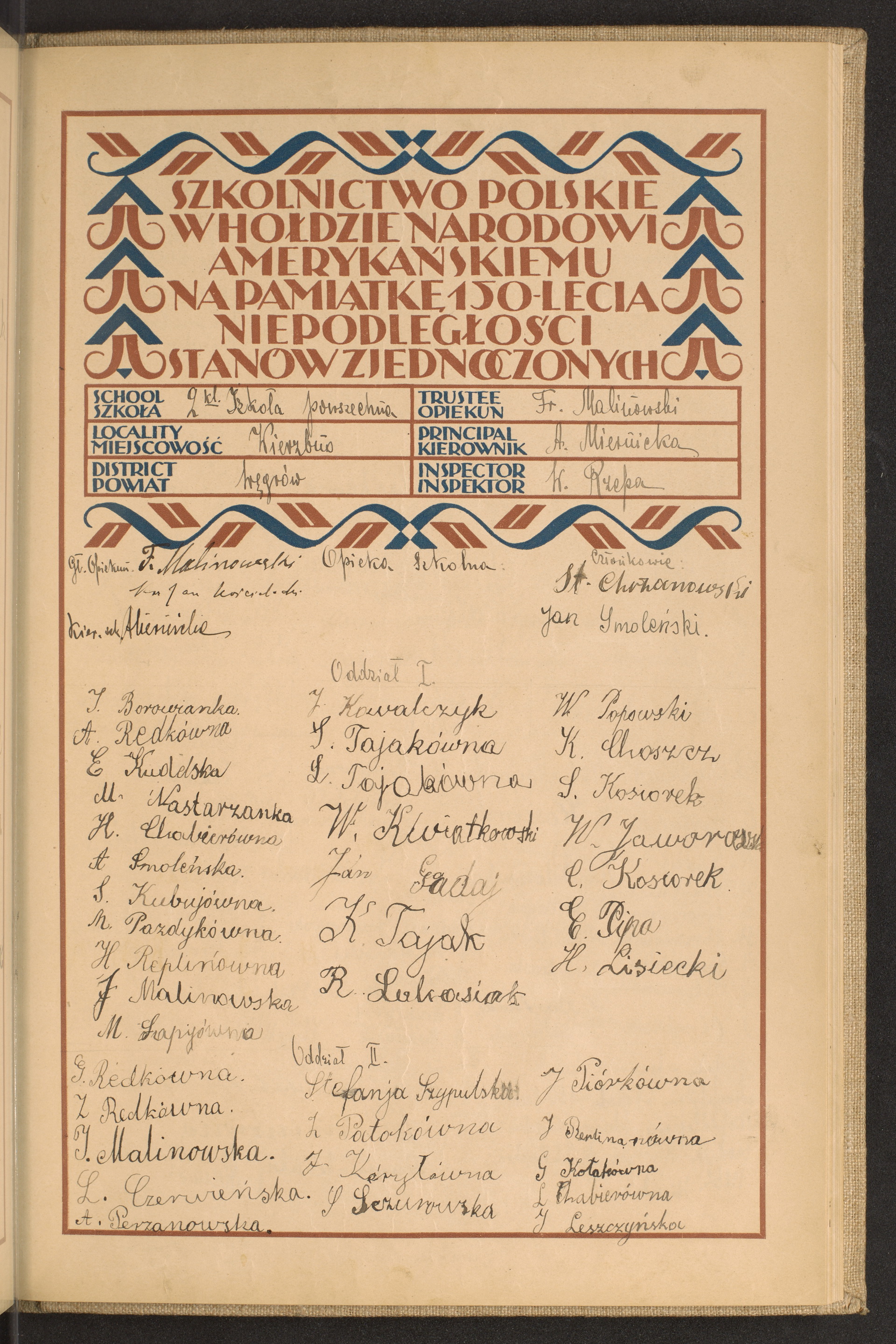 Podpis J. Leszczyńska na stronie nr 189 w tomie nr 87