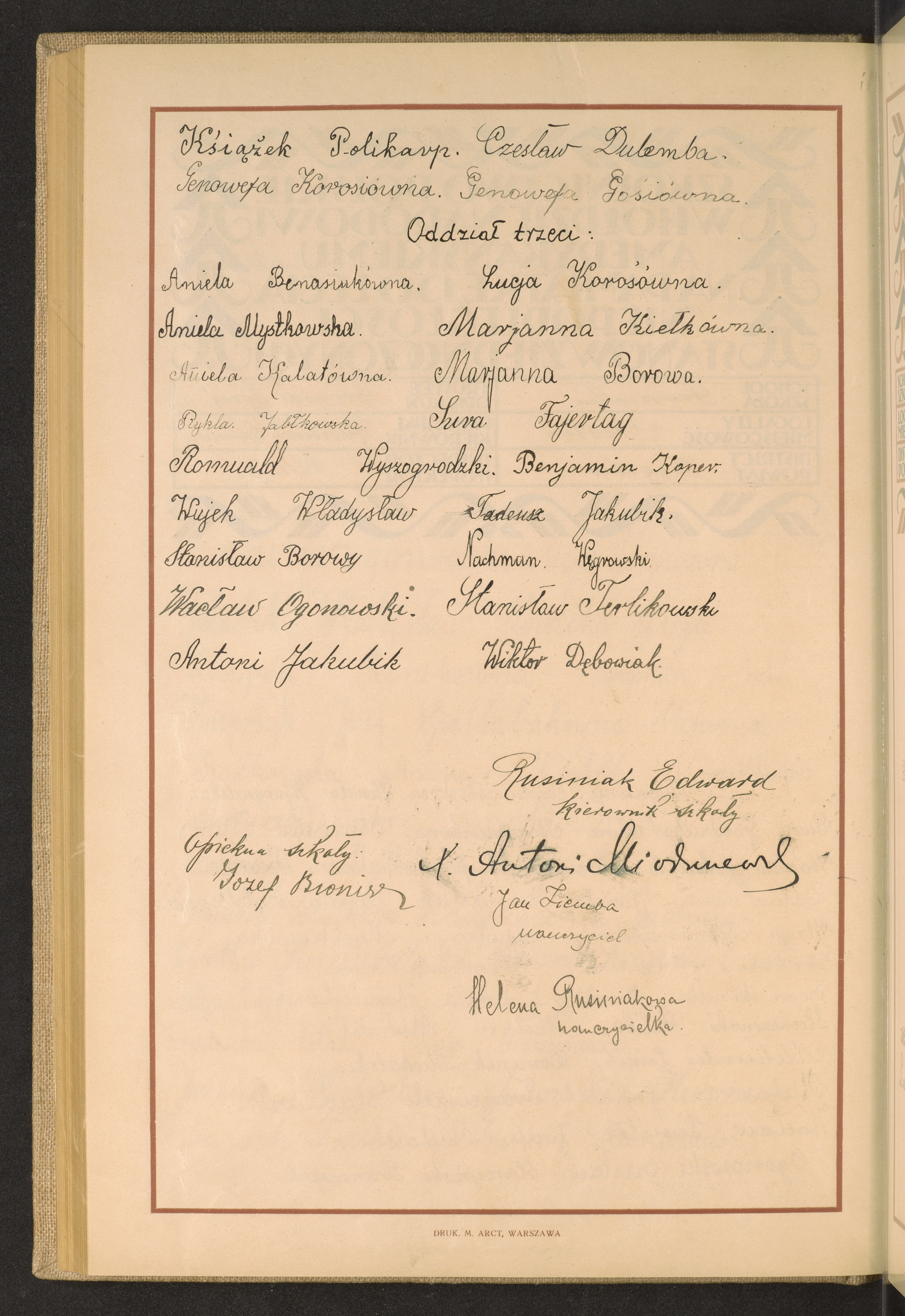 Podpis Helena Rusiniak na stronie nr 198 w tomie nr 87