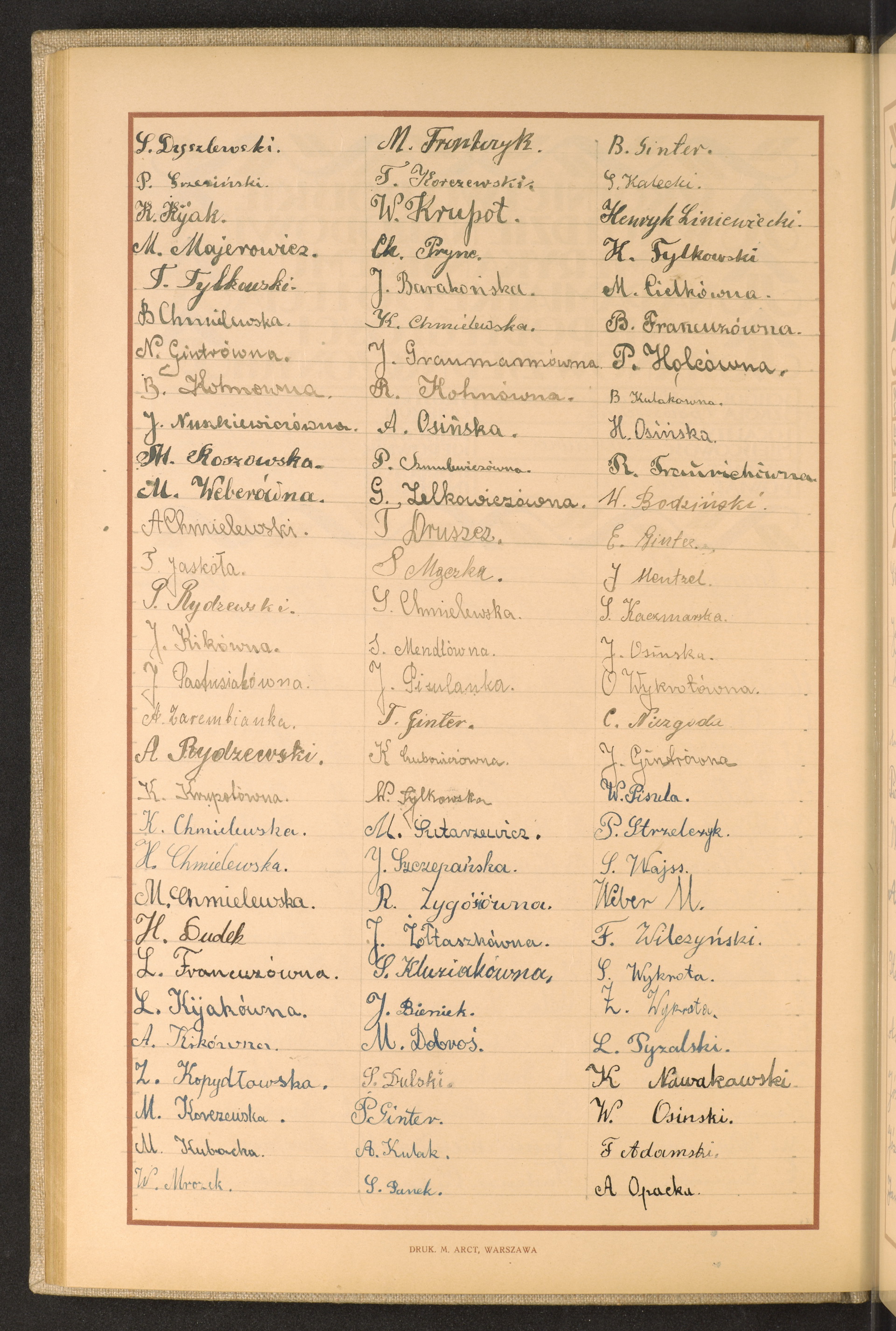 Podpis B. Francuz na stronie nr 74 w tomie nr 88