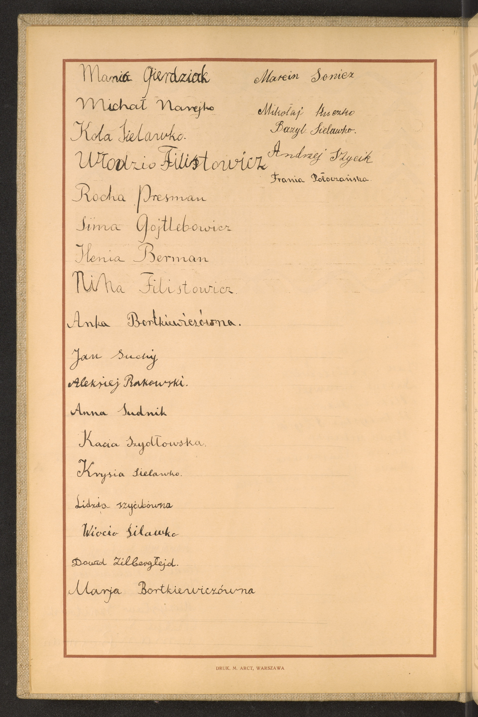 Podpis Franciszka Połoczańska na stronie nr 10 w tomie nr 89