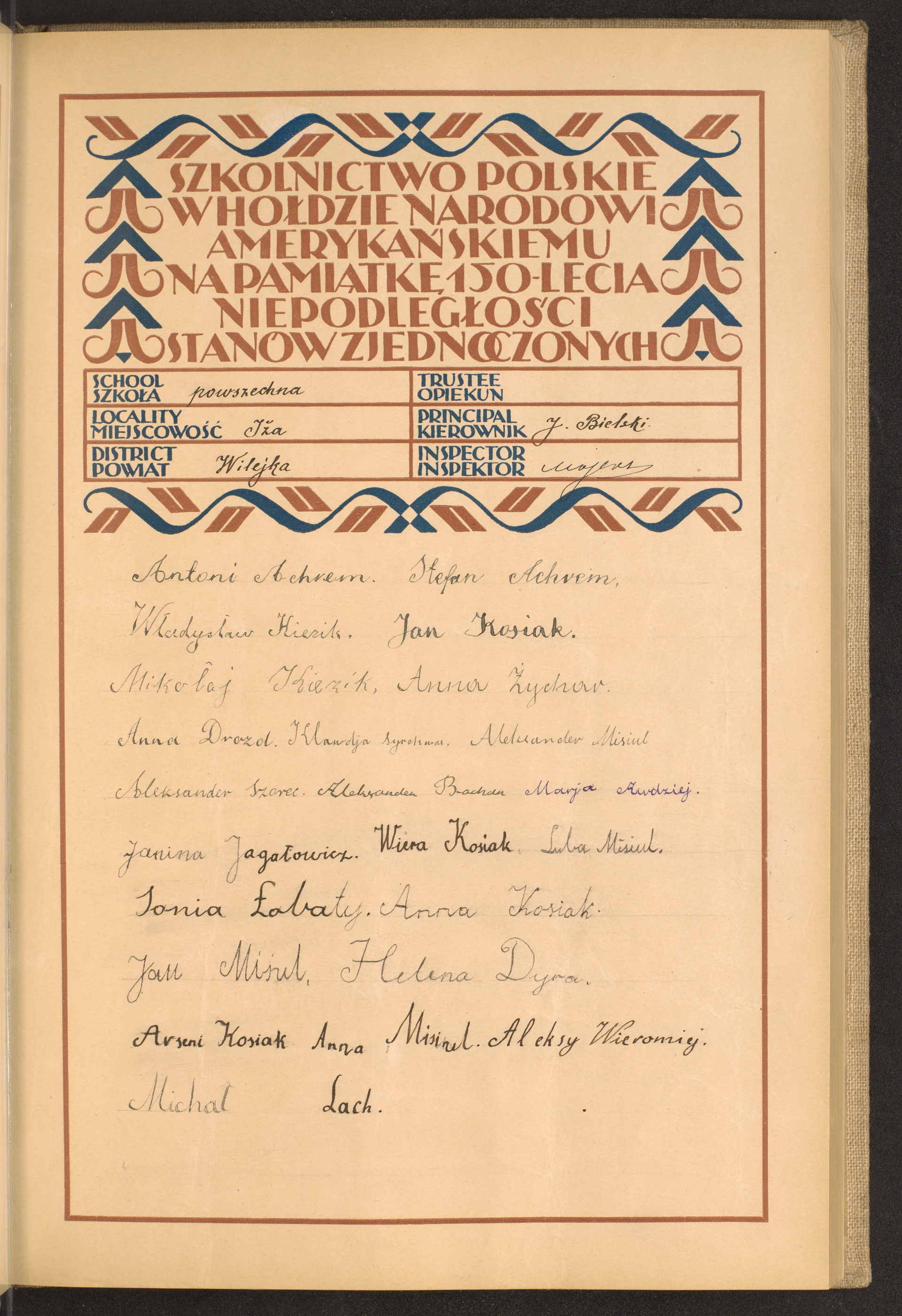 Podpis J. Bielski na stronie nr 31 w tomie nr 89