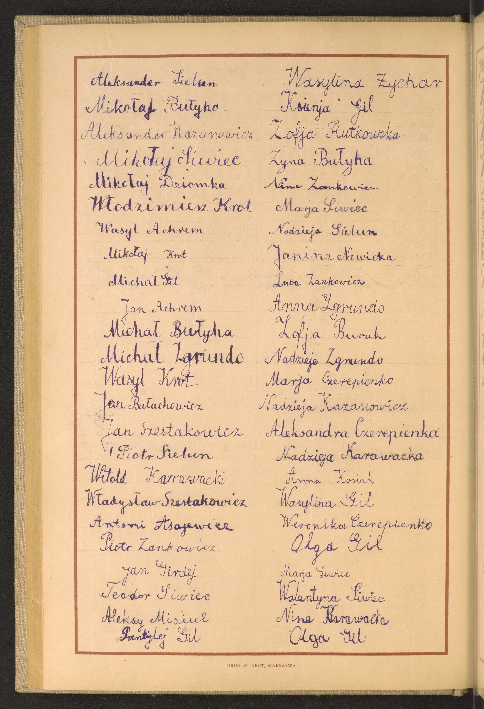 Podpis Ksienia Gil na stronie nr 114 w tomie nr 89