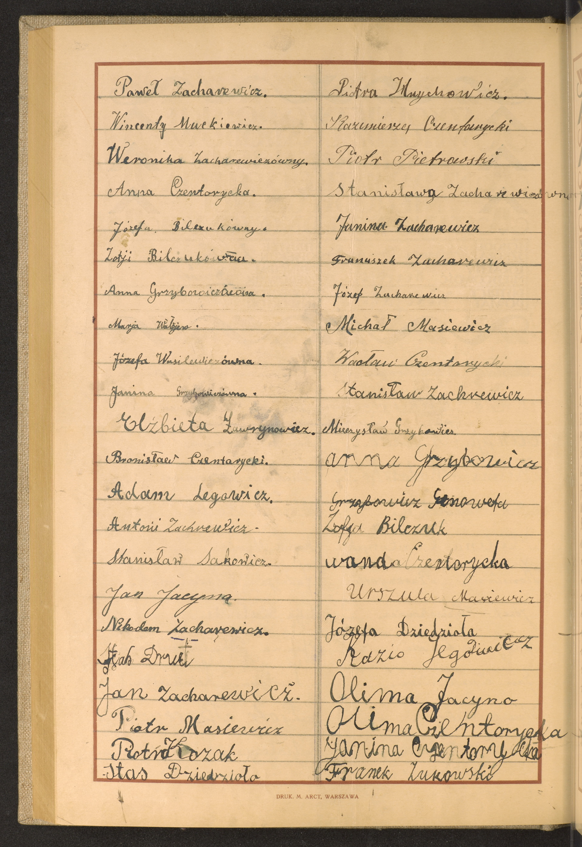 Podpis Franciszek Żukowski na stronie nr 186 w tomie nr 89