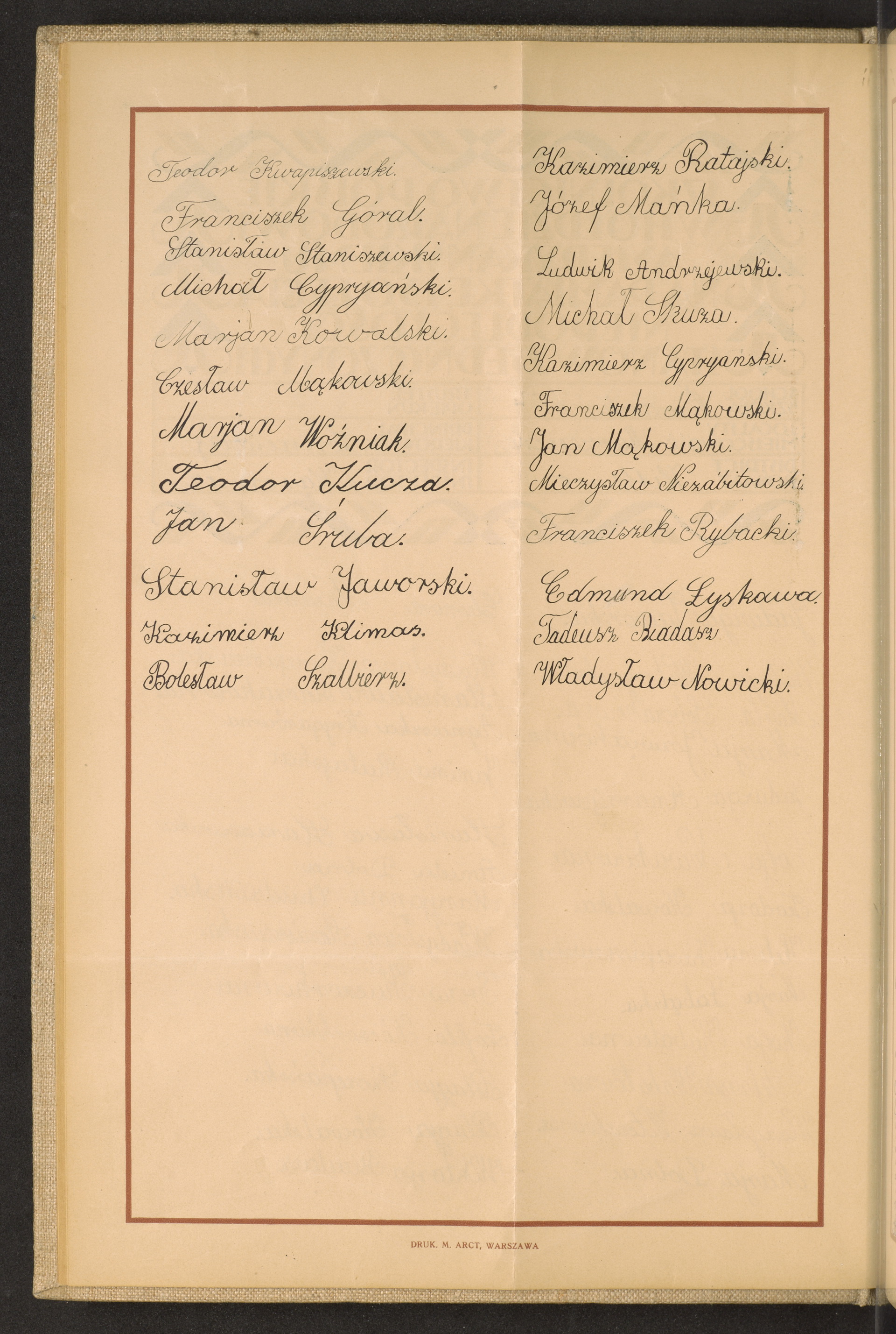 Podpis Mieczysław Niezabitowski na stronie nr 32 w tomie nr 90