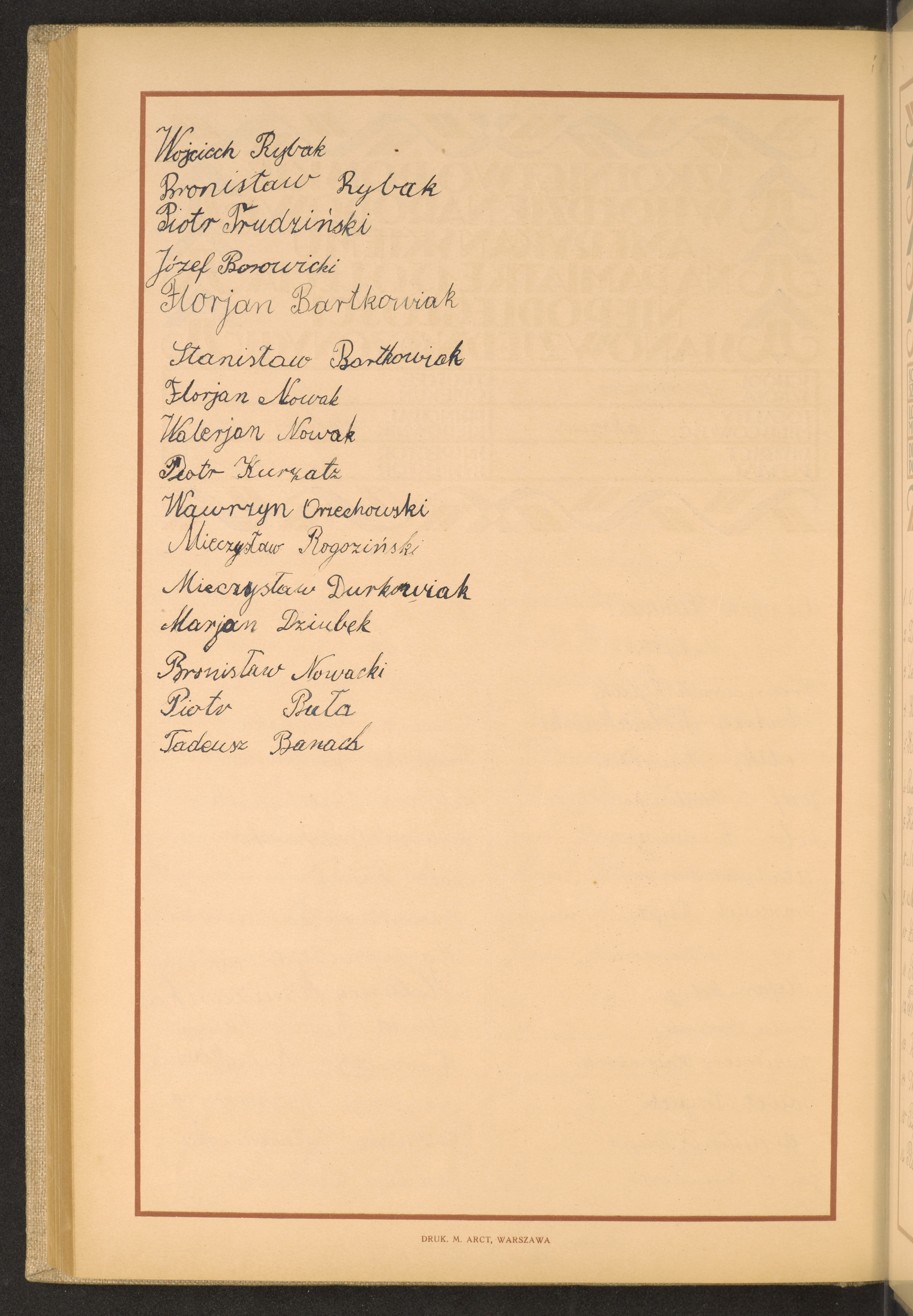 Podpis Wojciech Rybak na stronie nr 258 w tomie nr 90