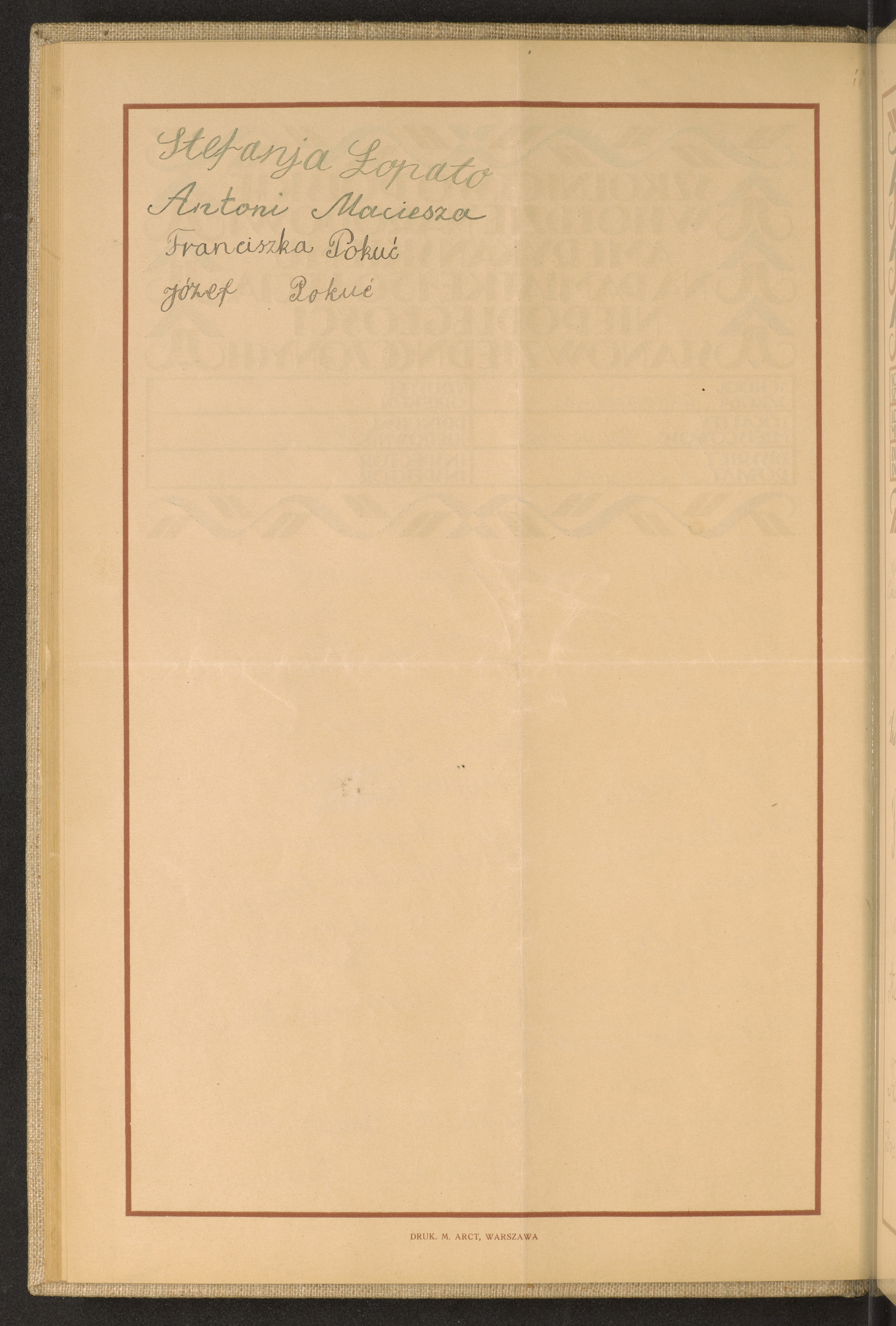 Podpis Józef Pokuć na stronie nr 66 w tomie nr 91