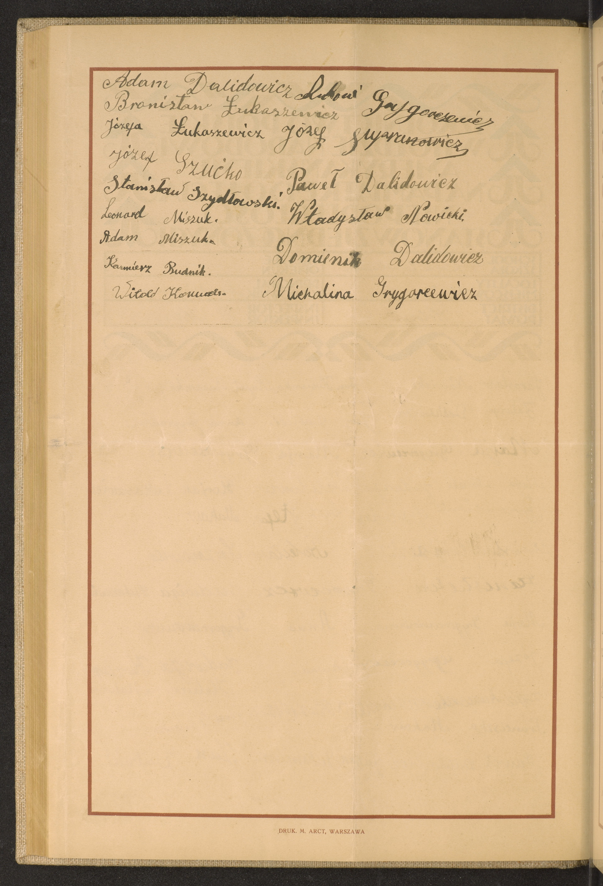 Podpis Bronisław Łukaszewicz na stronie nr 184 w tomie nr 91