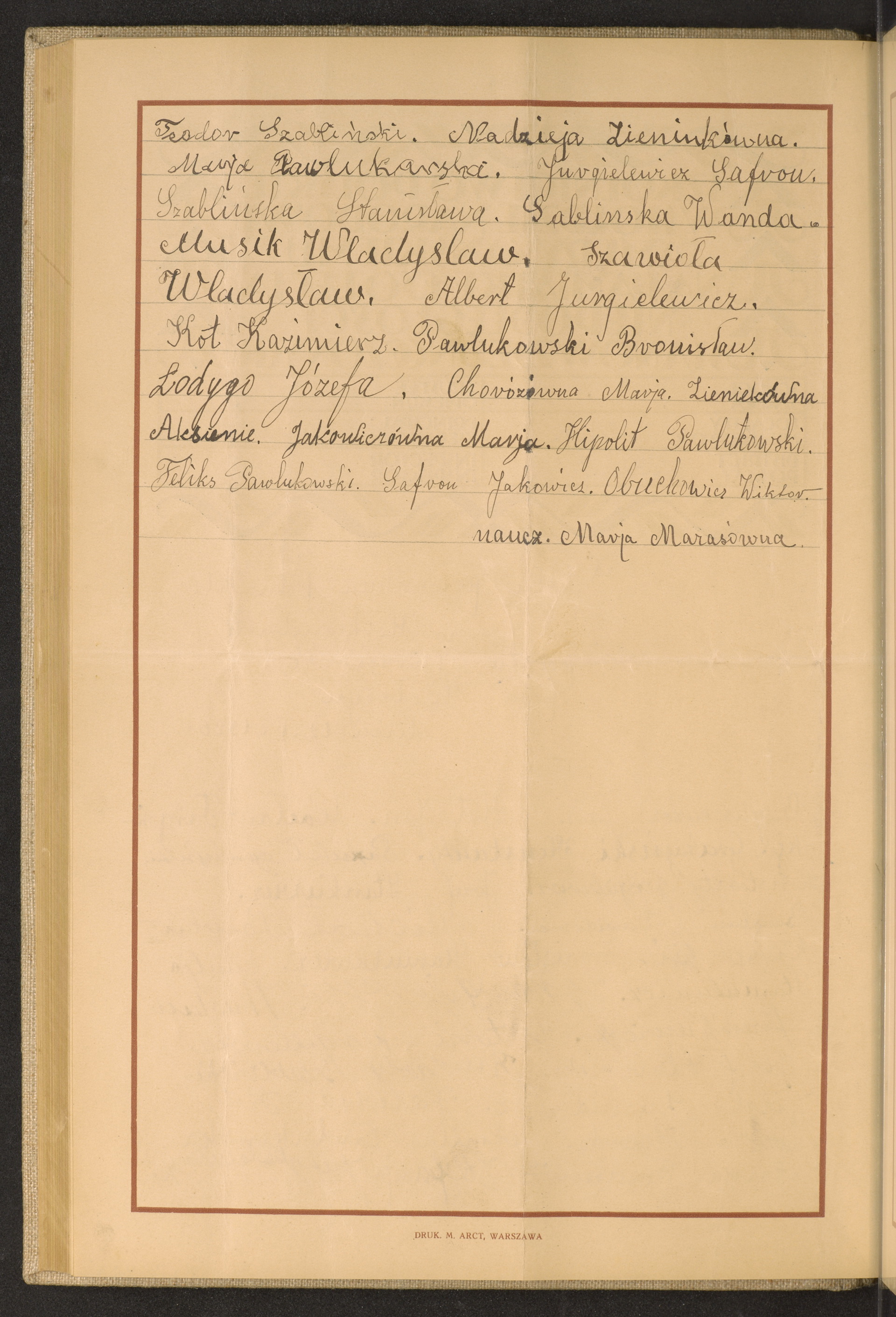 Podpis Teodor Szabliński na stronie nr 188 w tomie nr 91