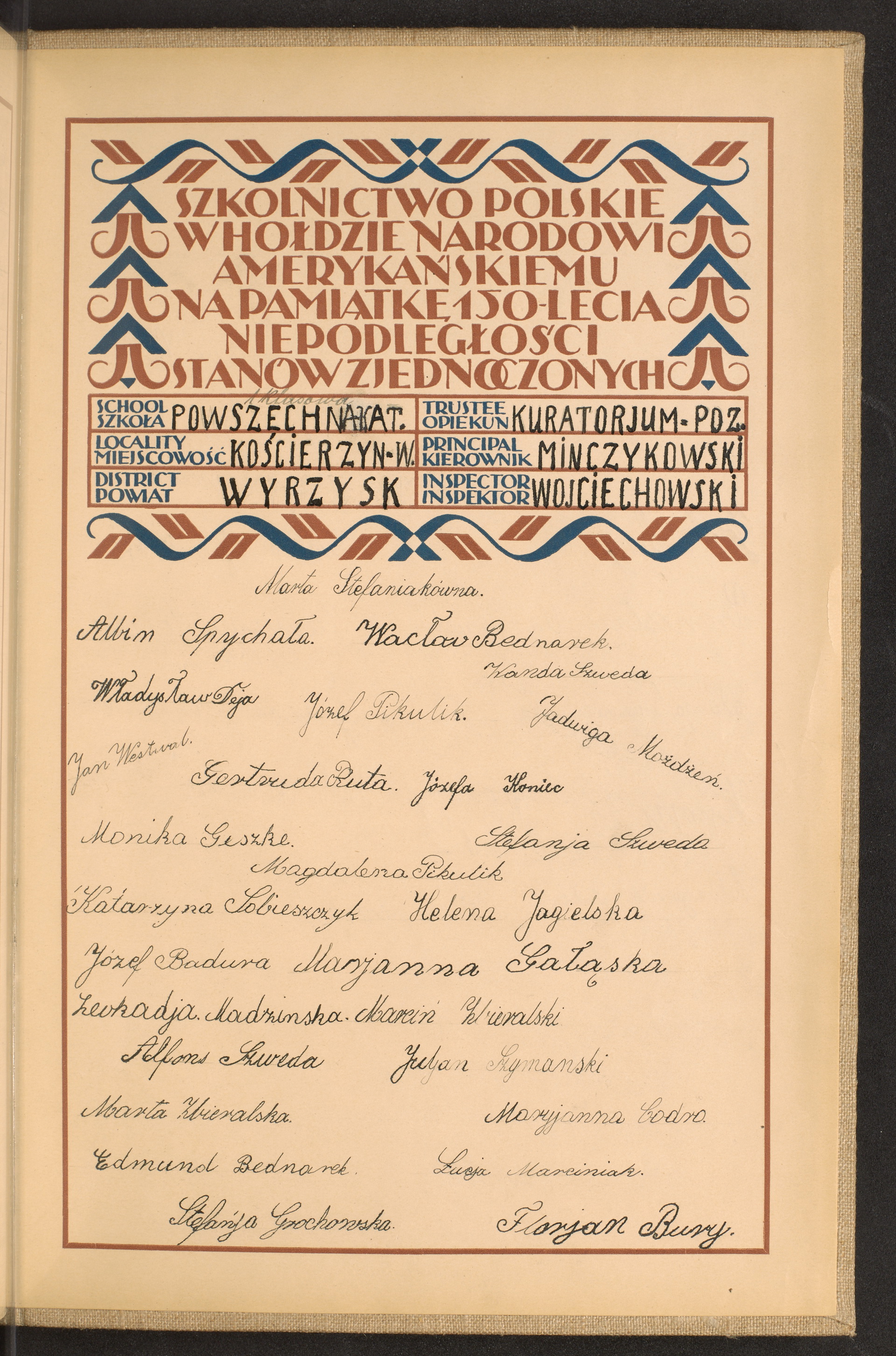 Podpis Florian Bury na stronie nr 285 w tomie nr 91