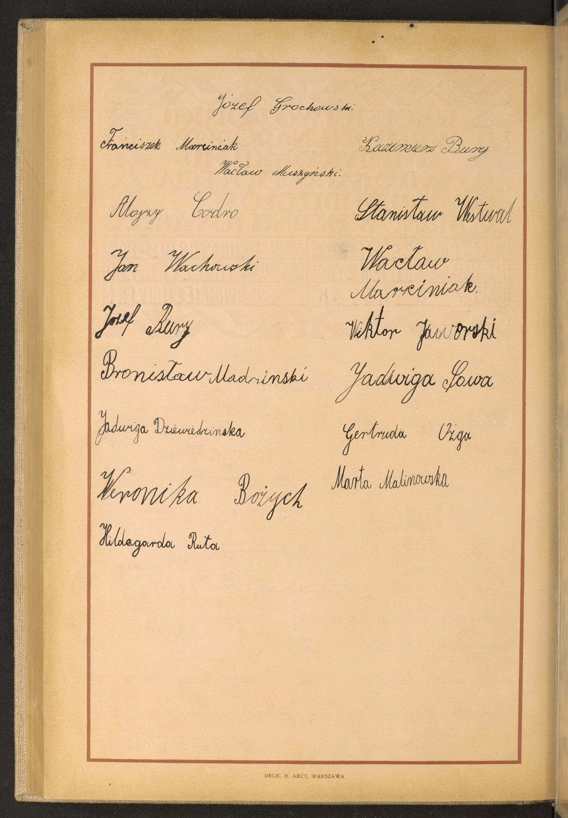 Podpis Marta Malinowska na stronie nr 286 w tomie nr 91