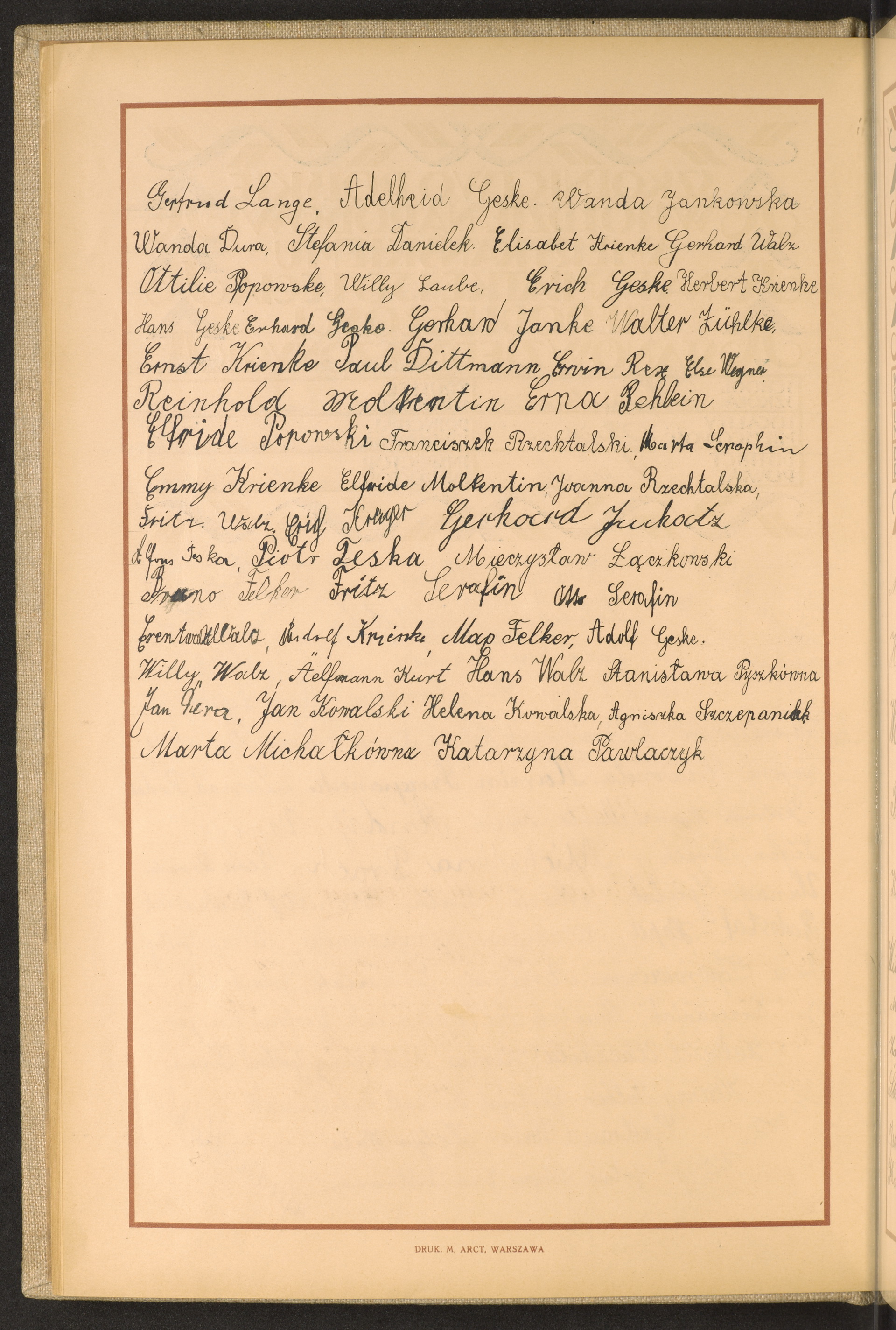 Podpis Gertrud Lange na stronie nr 26 w tomie nr 92