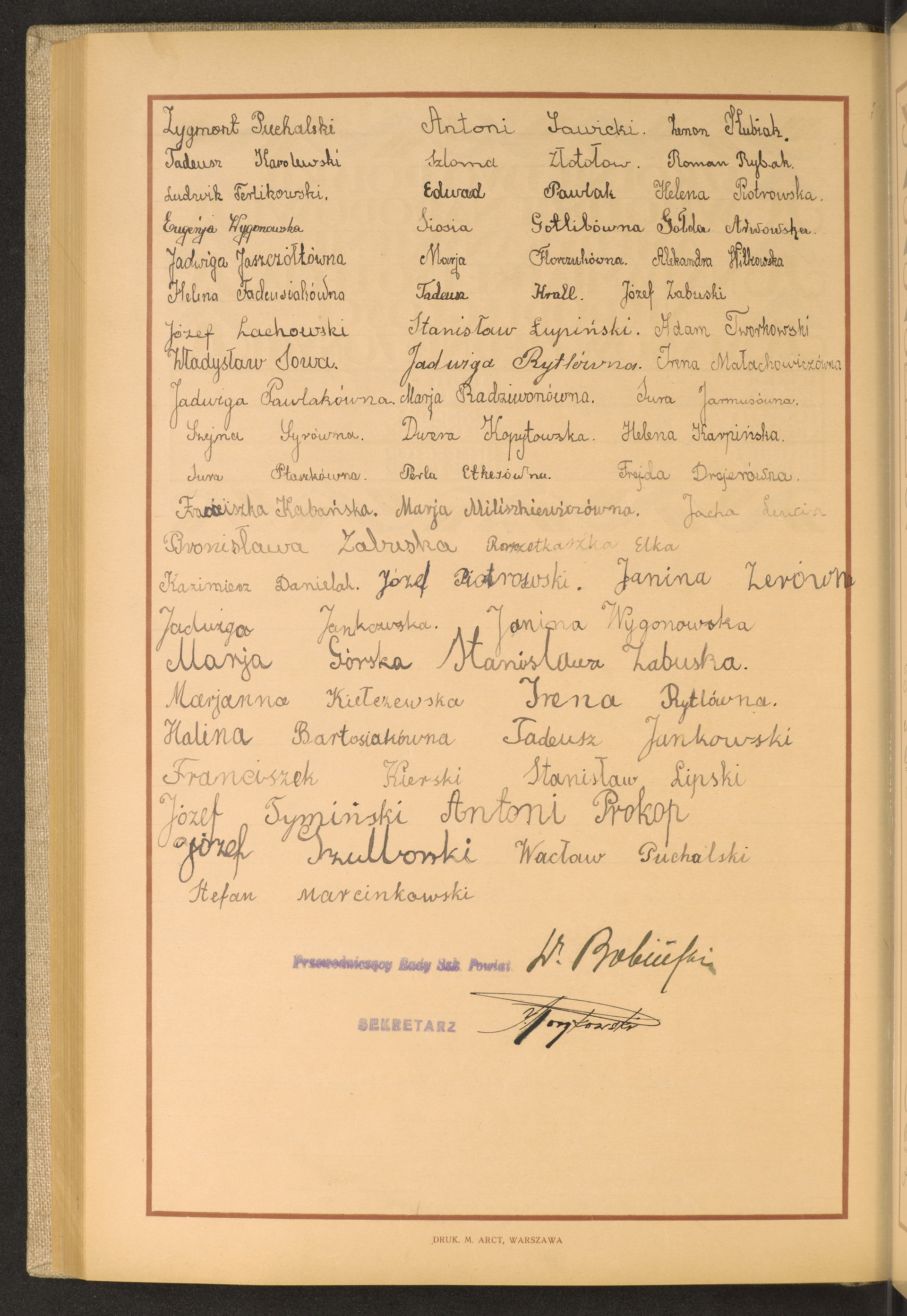 Podpis Wacław Puchalski na stronie nr 216 w tomie nr 92